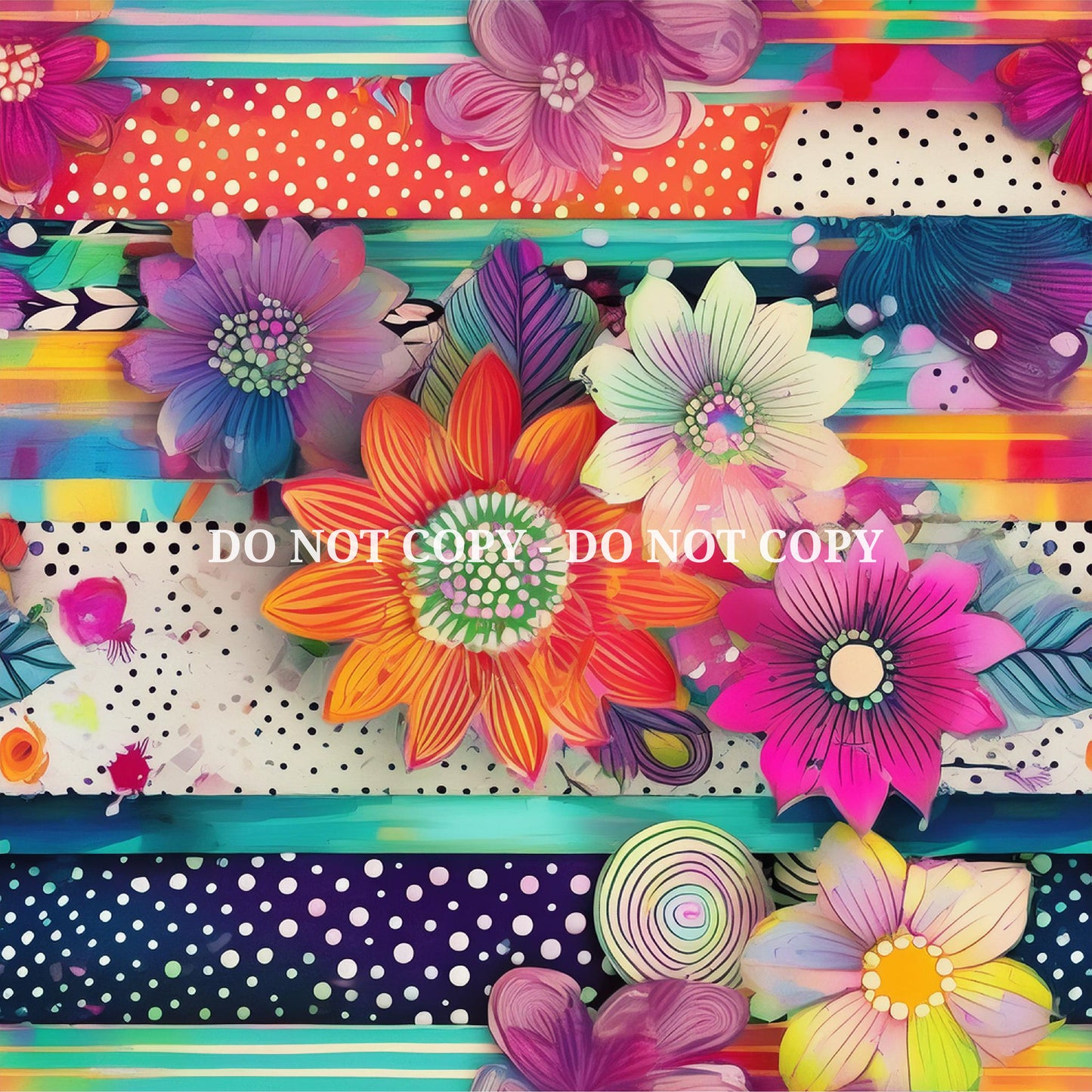 MIXED MEDIA FLOWER PATTERN VINYL - MULTIPLE VARIATIONS