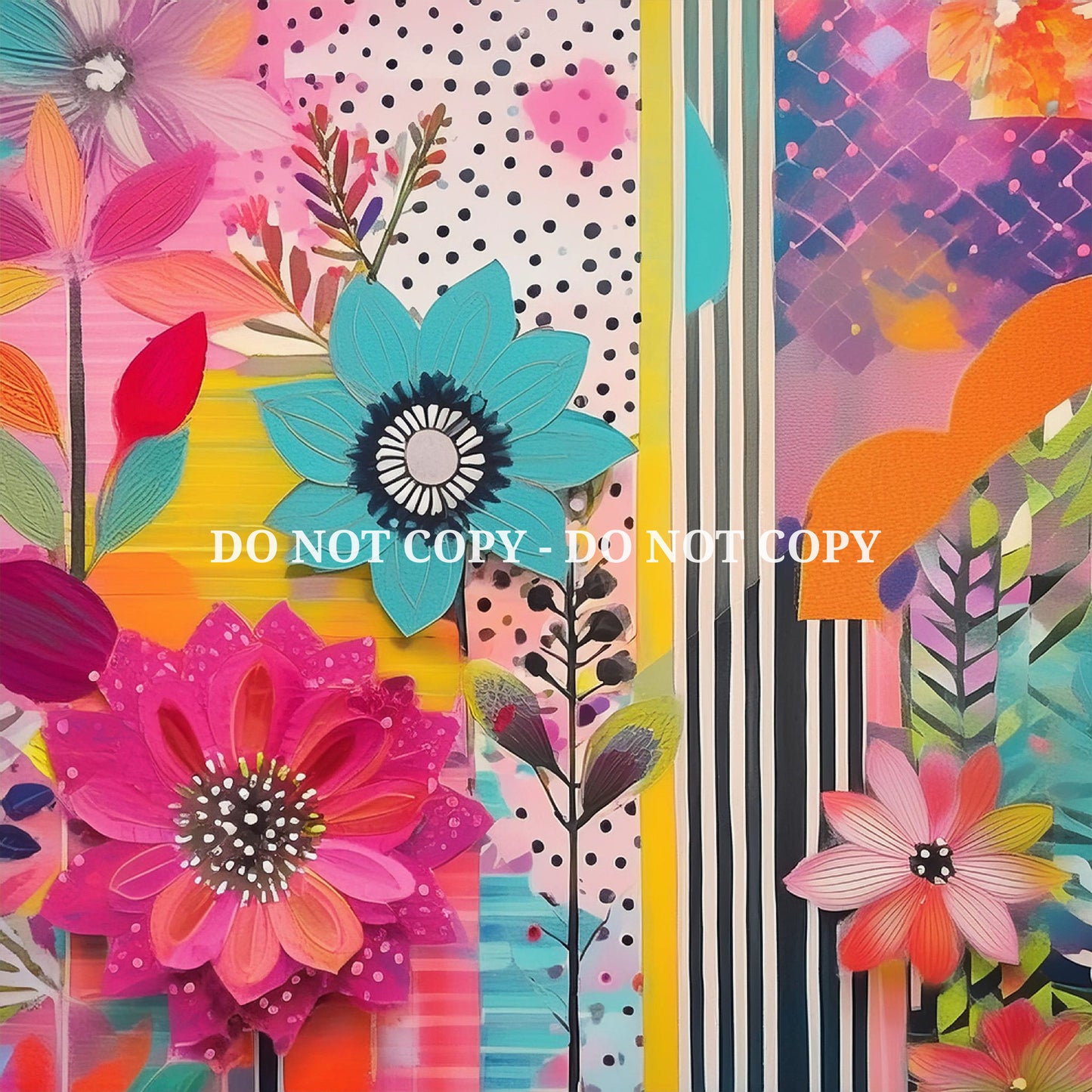 MIXED MEDIA FLOWER PATTERN VINYL - MULTIPLE VARIATIONS