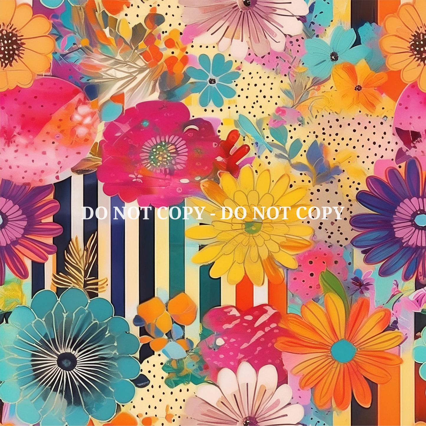 MIXED MEDIA FLOWER PATTERN VINYL - MULTIPLE VARIATIONS