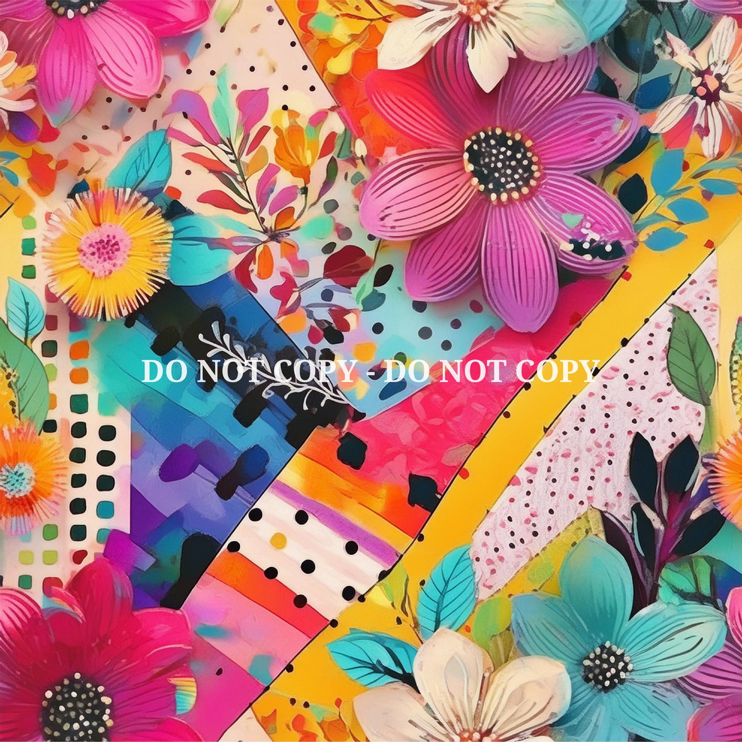 MIXED MEDIA FLOWER PATTERN VINYL - MULTIPLE VARIATIONS
