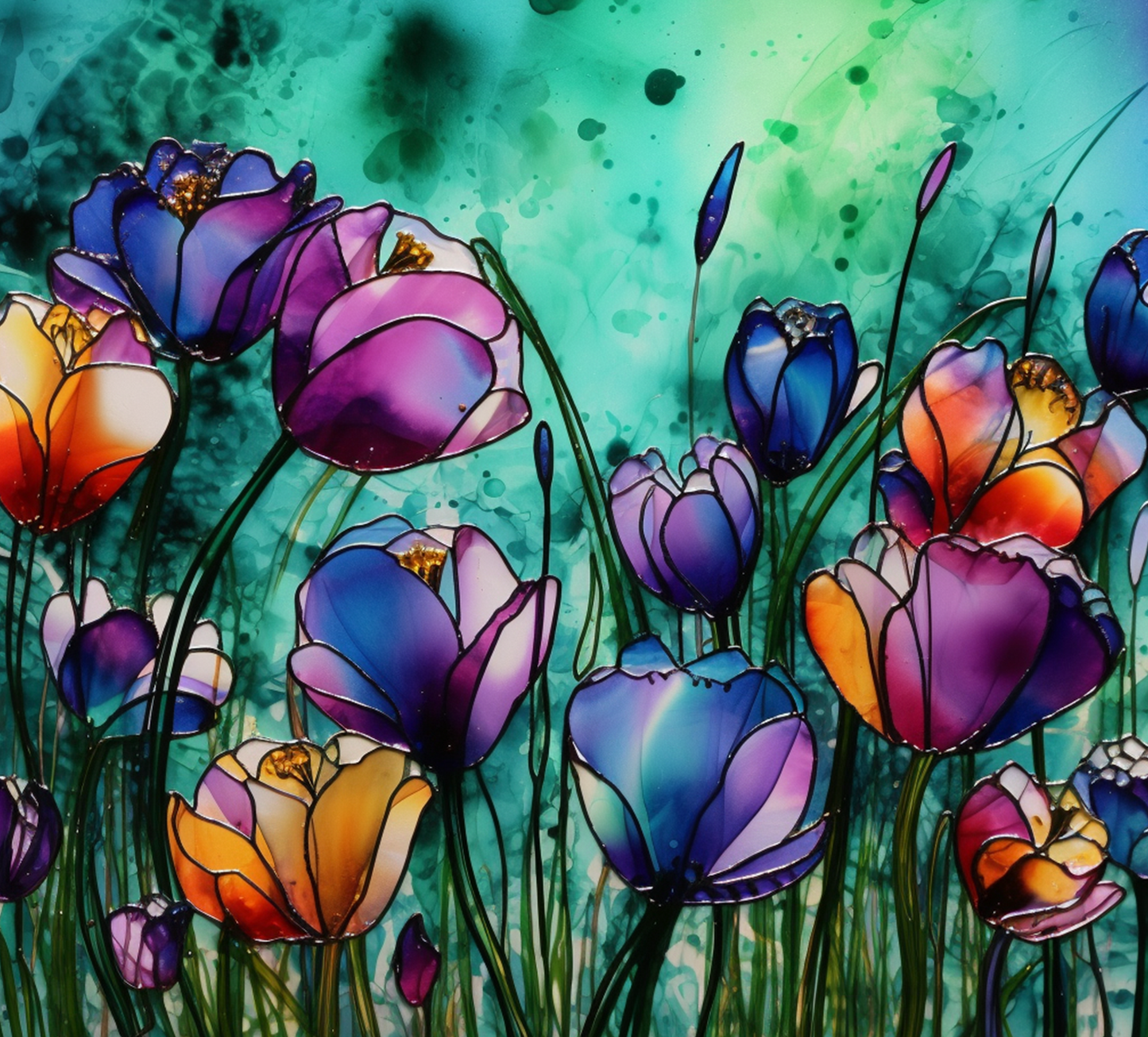 ALCOHOL INK FLOWER 3