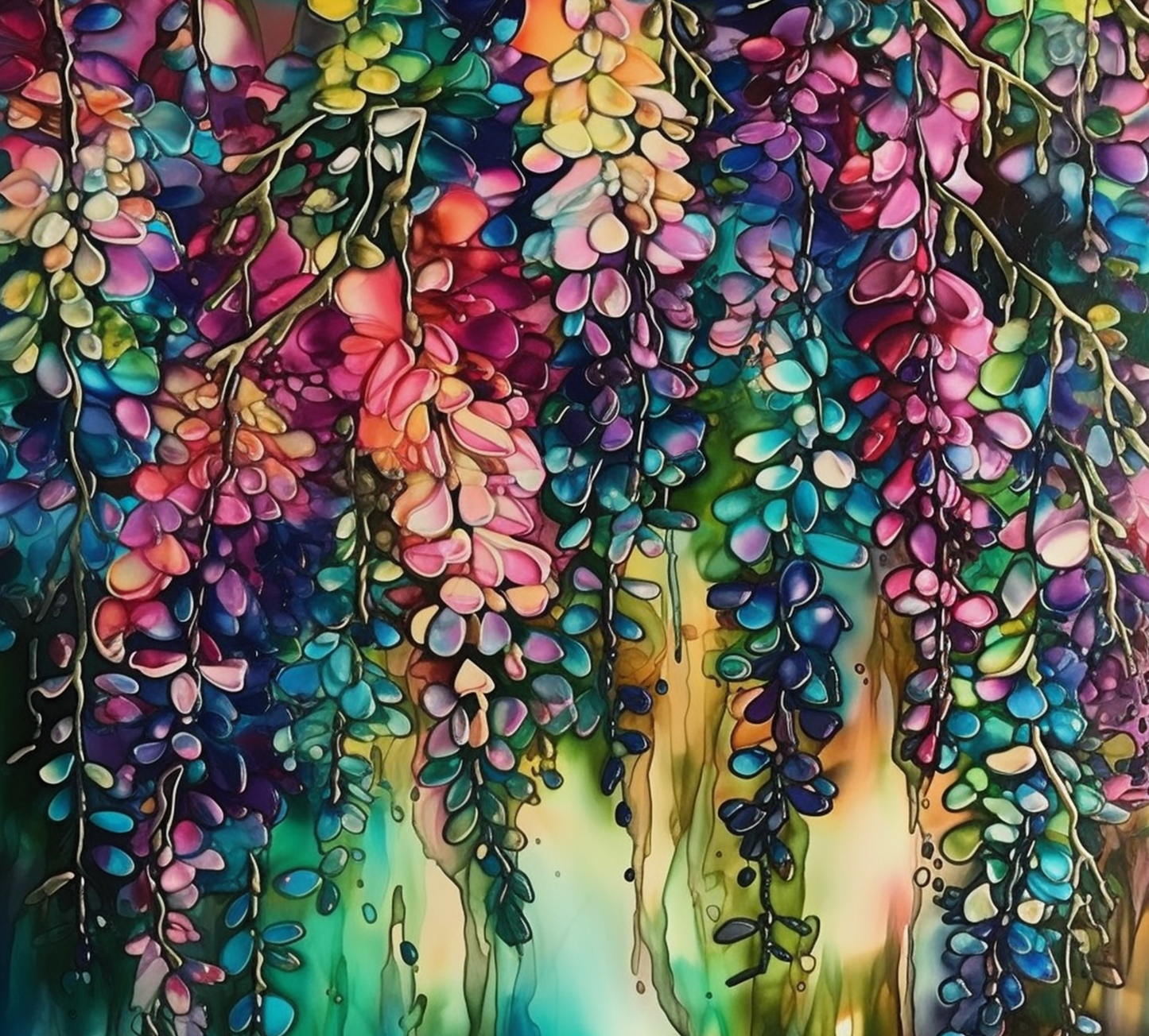 ALCOHOL INK FLOWER 7