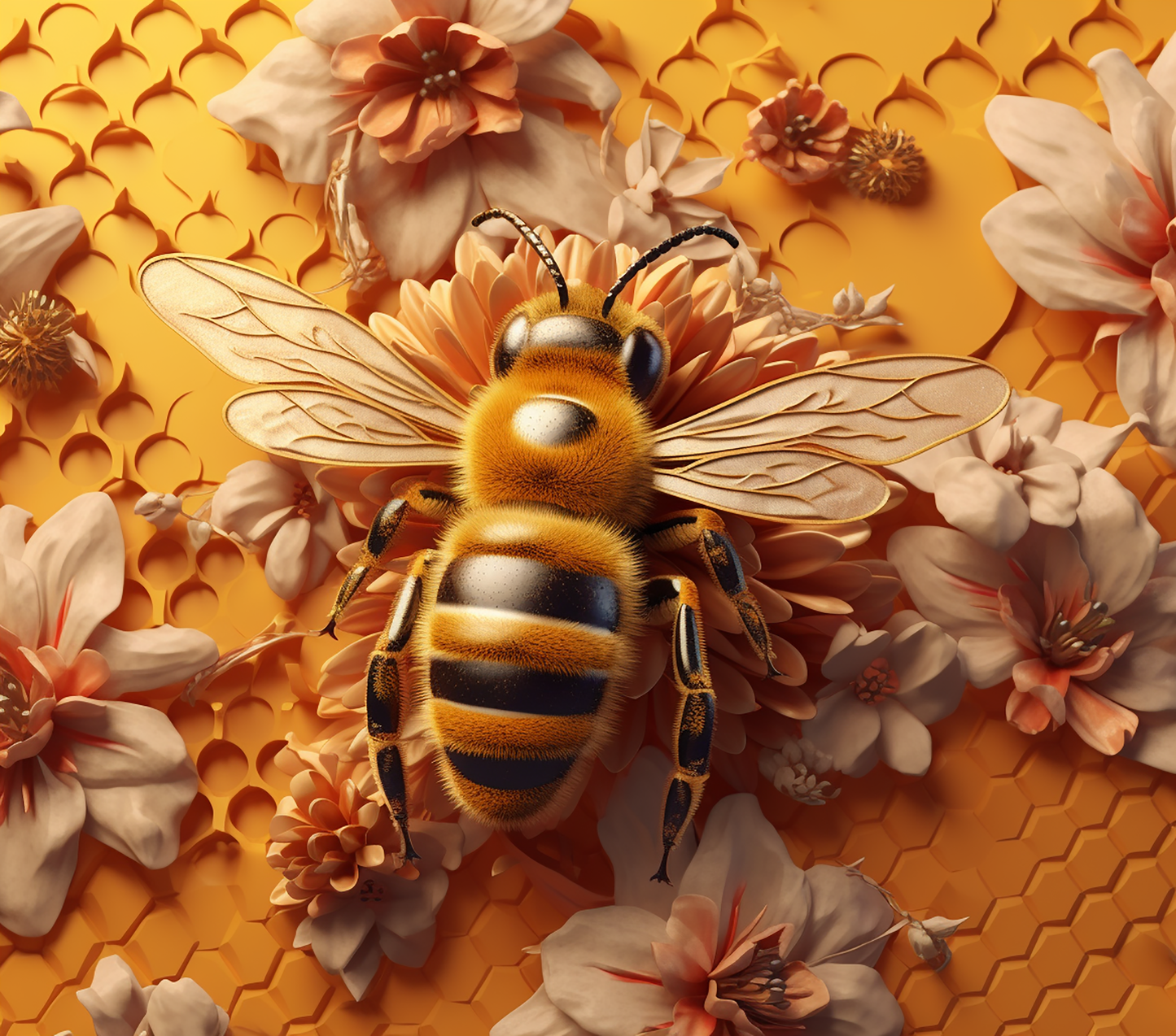 Bee Flowers Floral 3