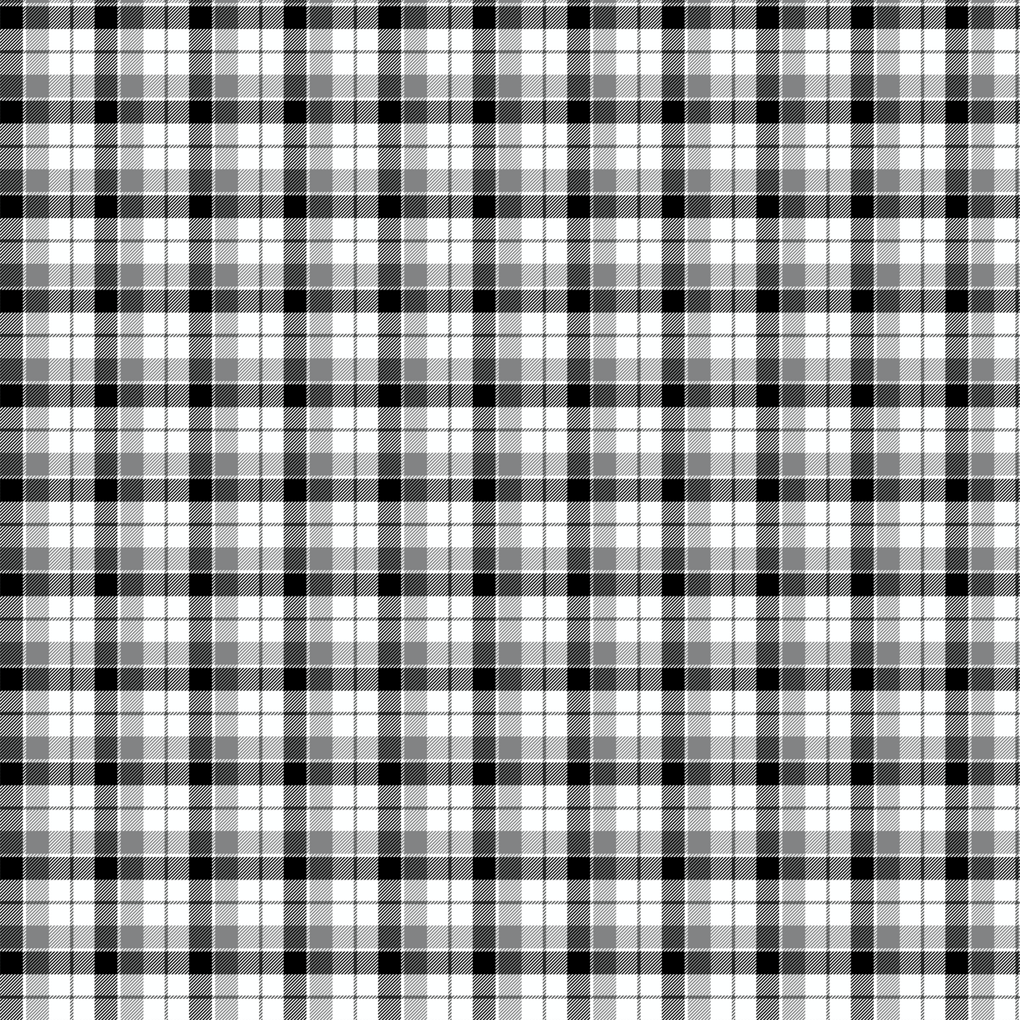 BLACK TARTAN VINYL - MULTIPLE VARIATIONS - PINE AND FEATHERS DESIGNS