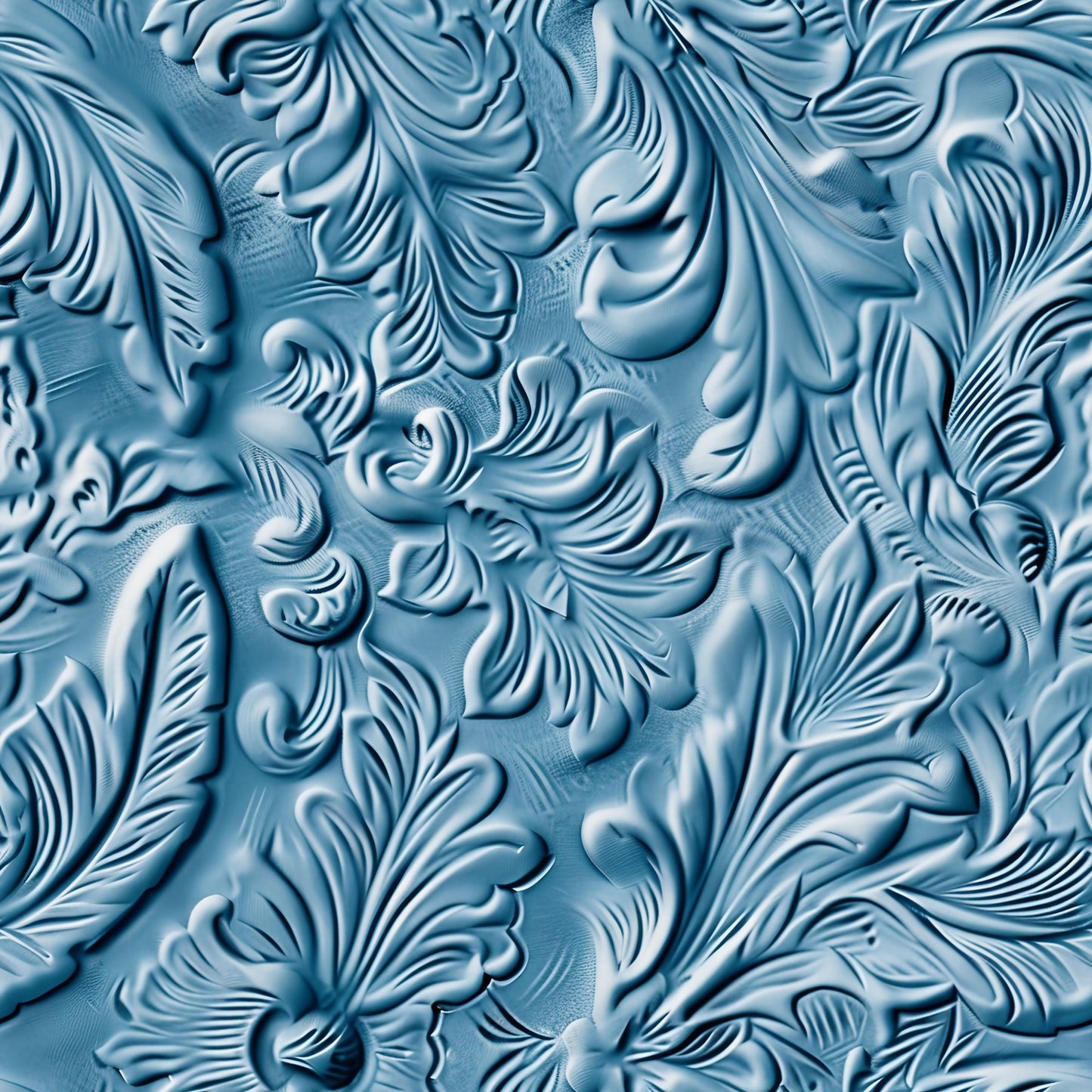 BLUE LEATHER - PATTERN VINYL