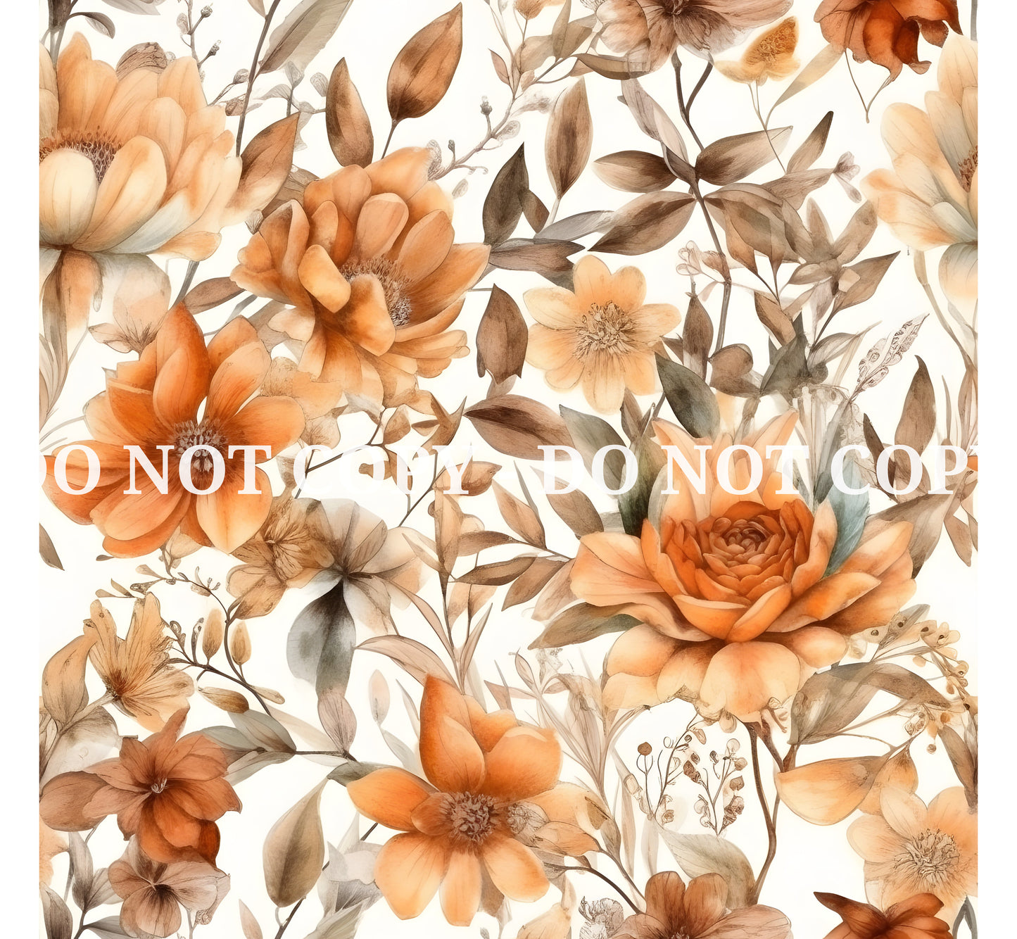 WATERCOLOR EARTH TONE FLORAL VINYL - MULTIPLE VARIATIONS