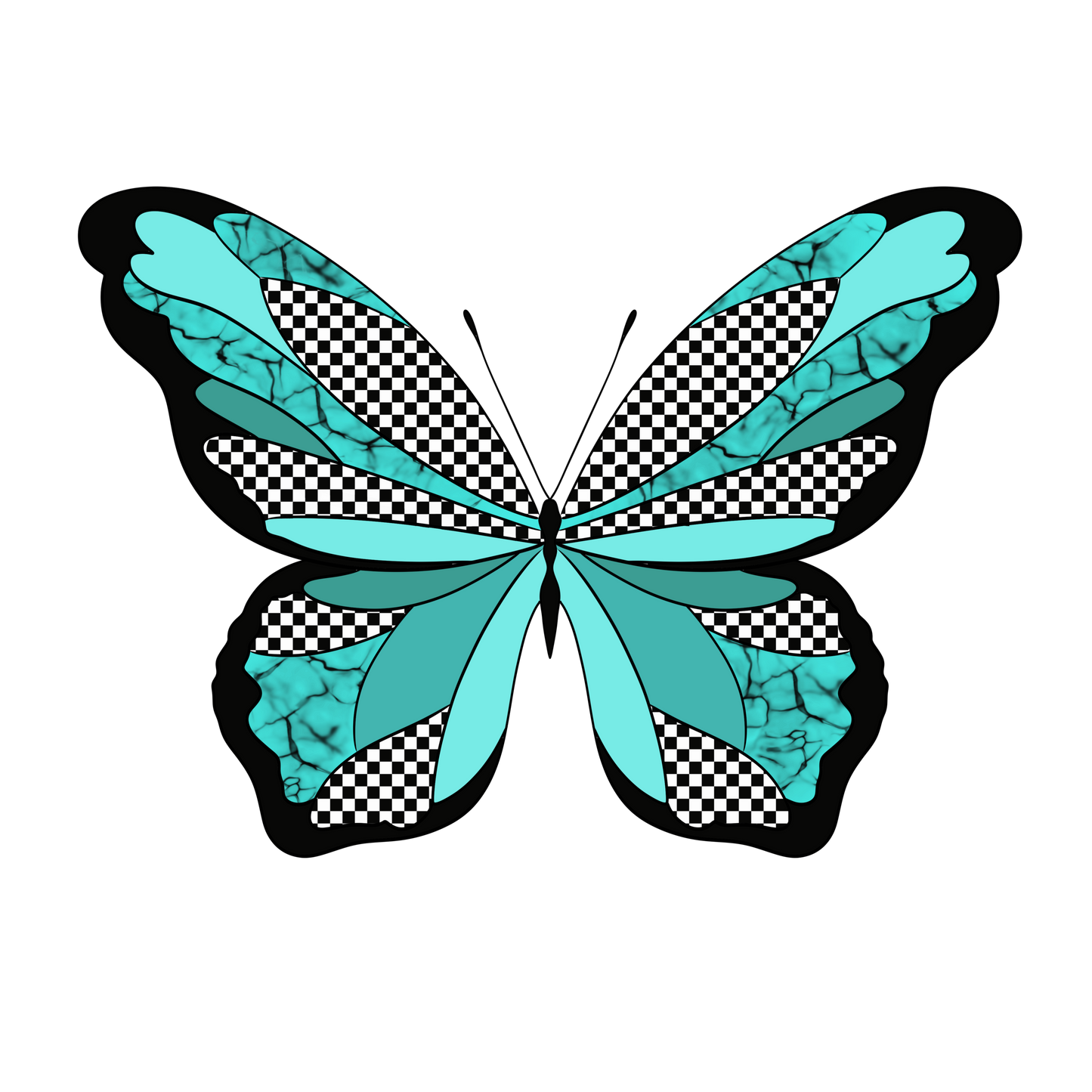 CHECKER BUTTERFLY - DECAL