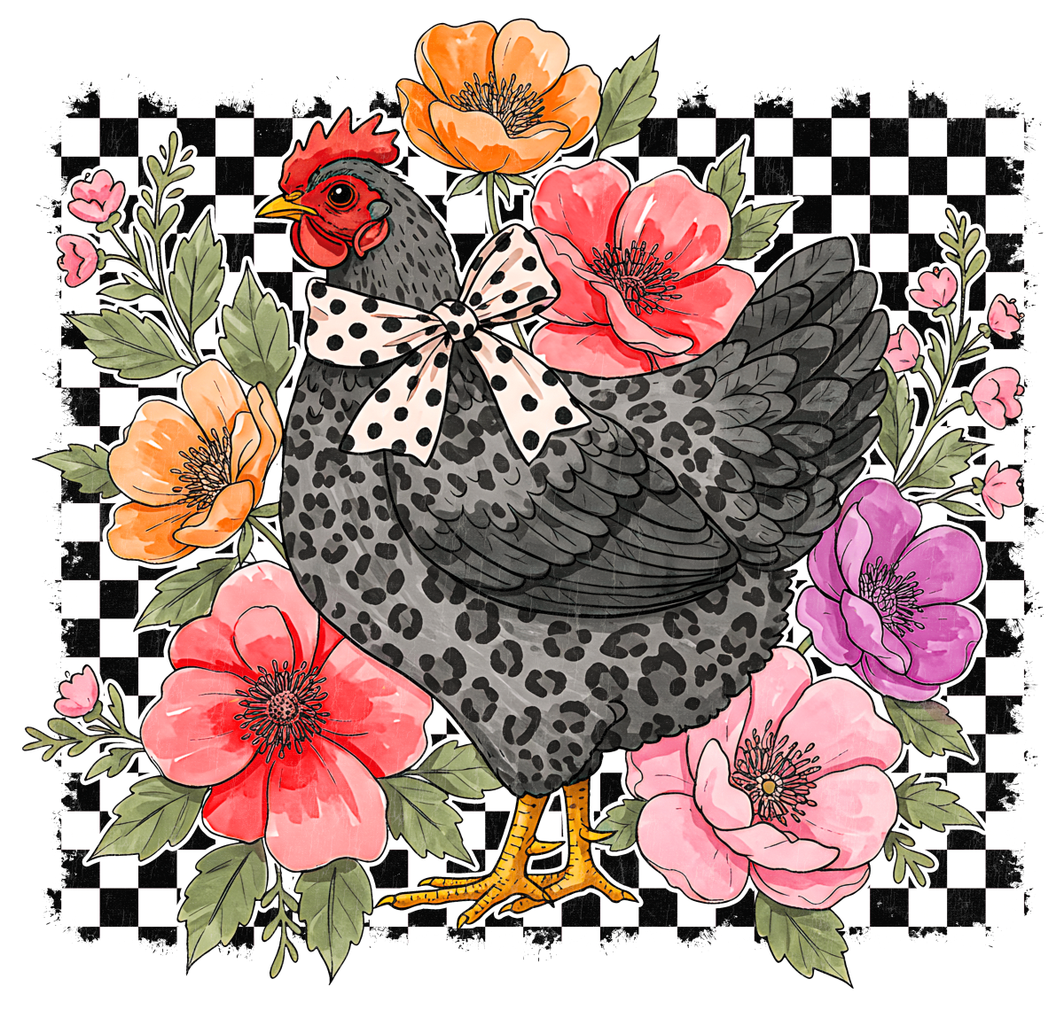 CHECKERED CHICKEN - DECAL