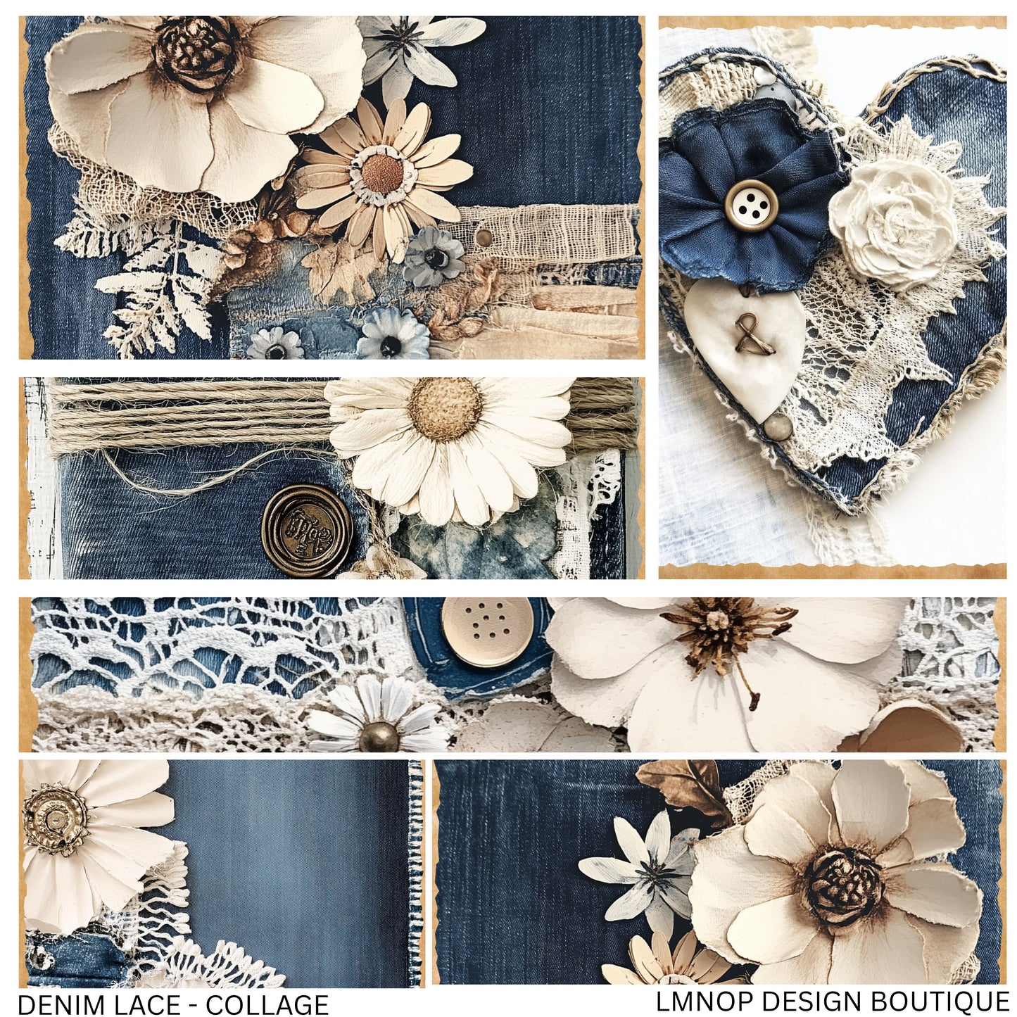 DENIM LACE - COLLAGE VINYL