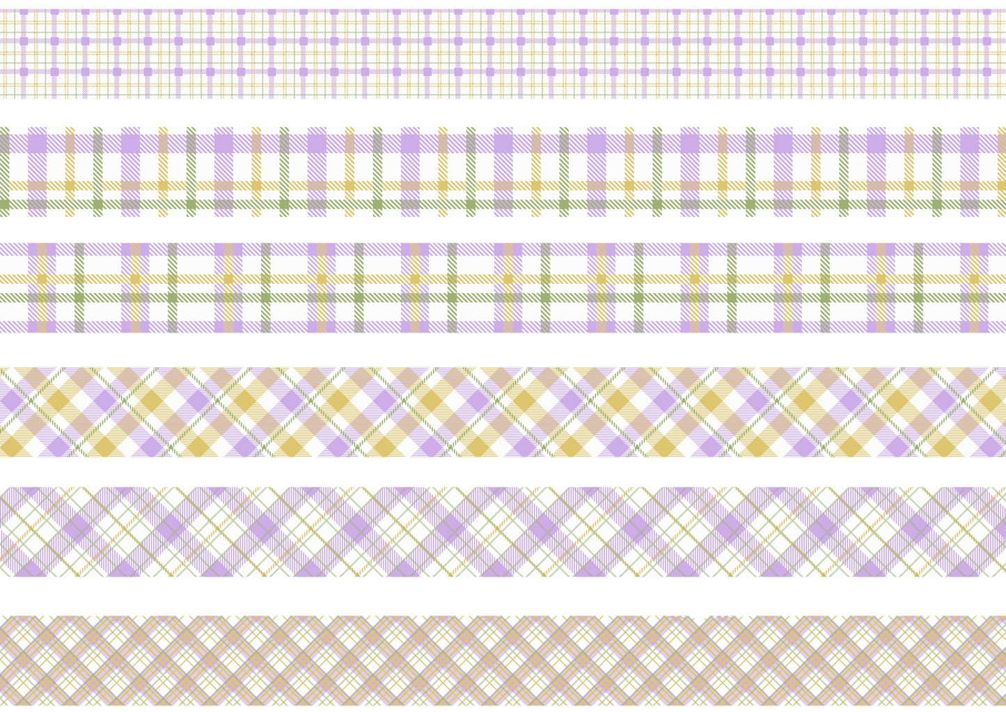 GREEN LAVENDER AND YELLOW TARTAN STRIPES - FLAIR SHEET - PINE AND FEATHERS DESIGN