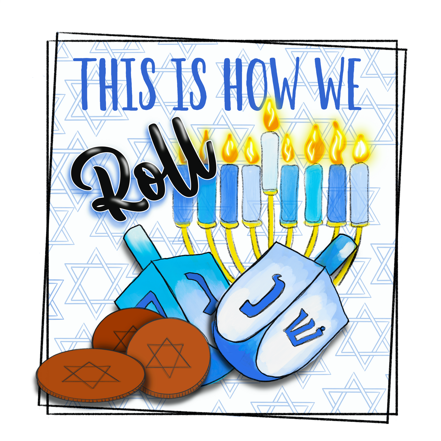 HANUKKAH VINYL - MULTIPLE VARIATIONS - PINE AND FEATHERS DESIGNS