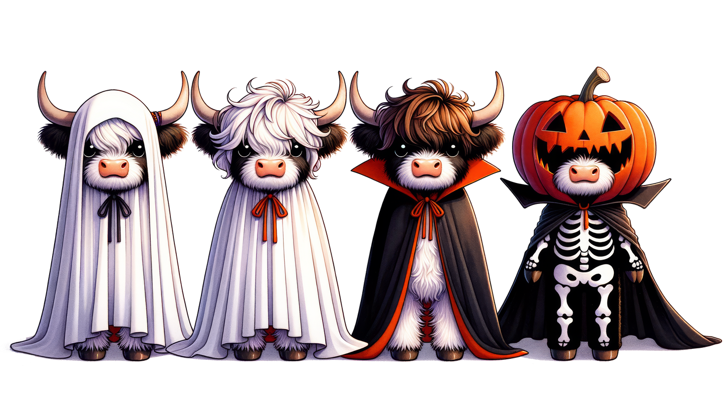 HIGHLAND COW HALLOWEEN - DECAL