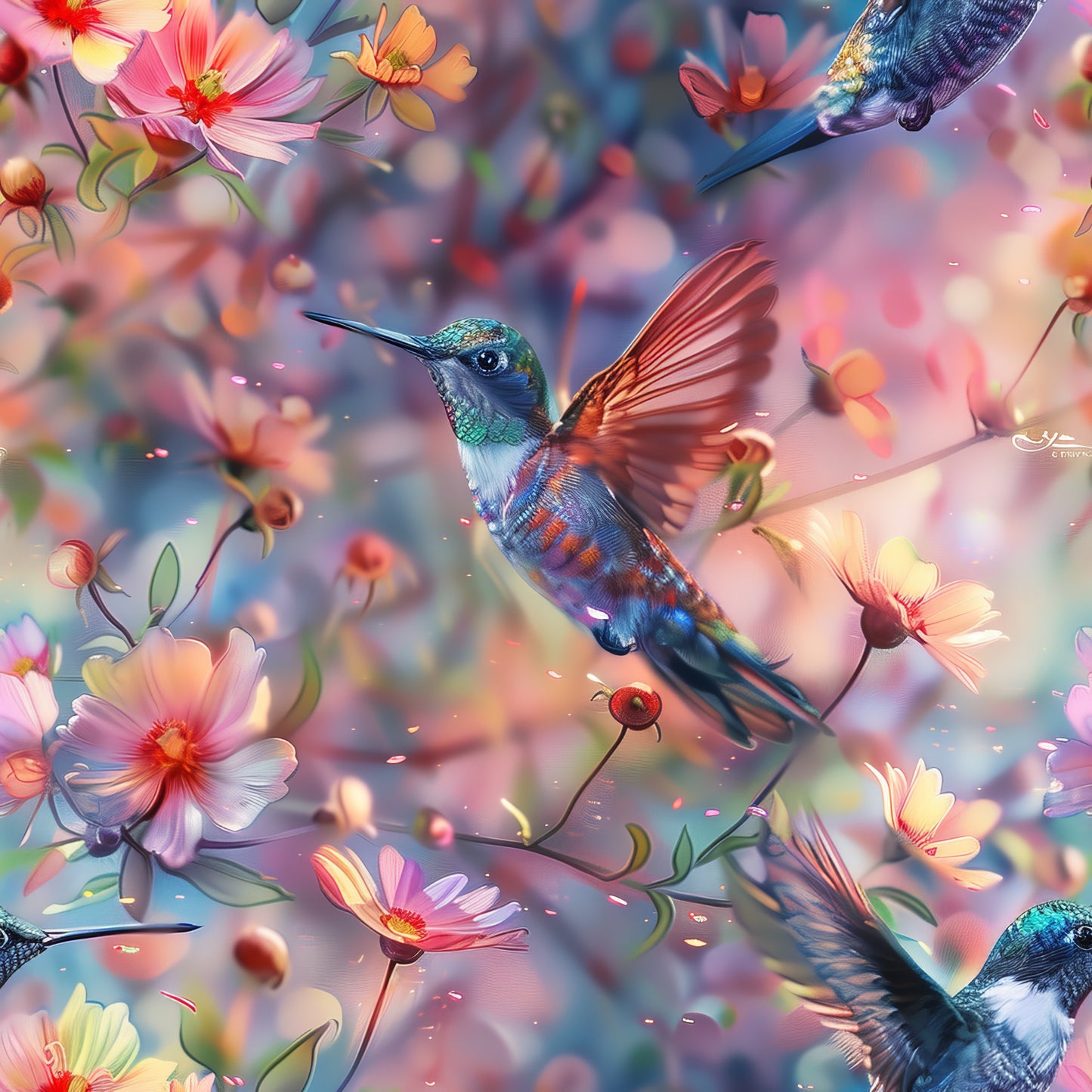 WATERCOLOR HUMMINGBIRD - MULTIPLE VARIATIONS