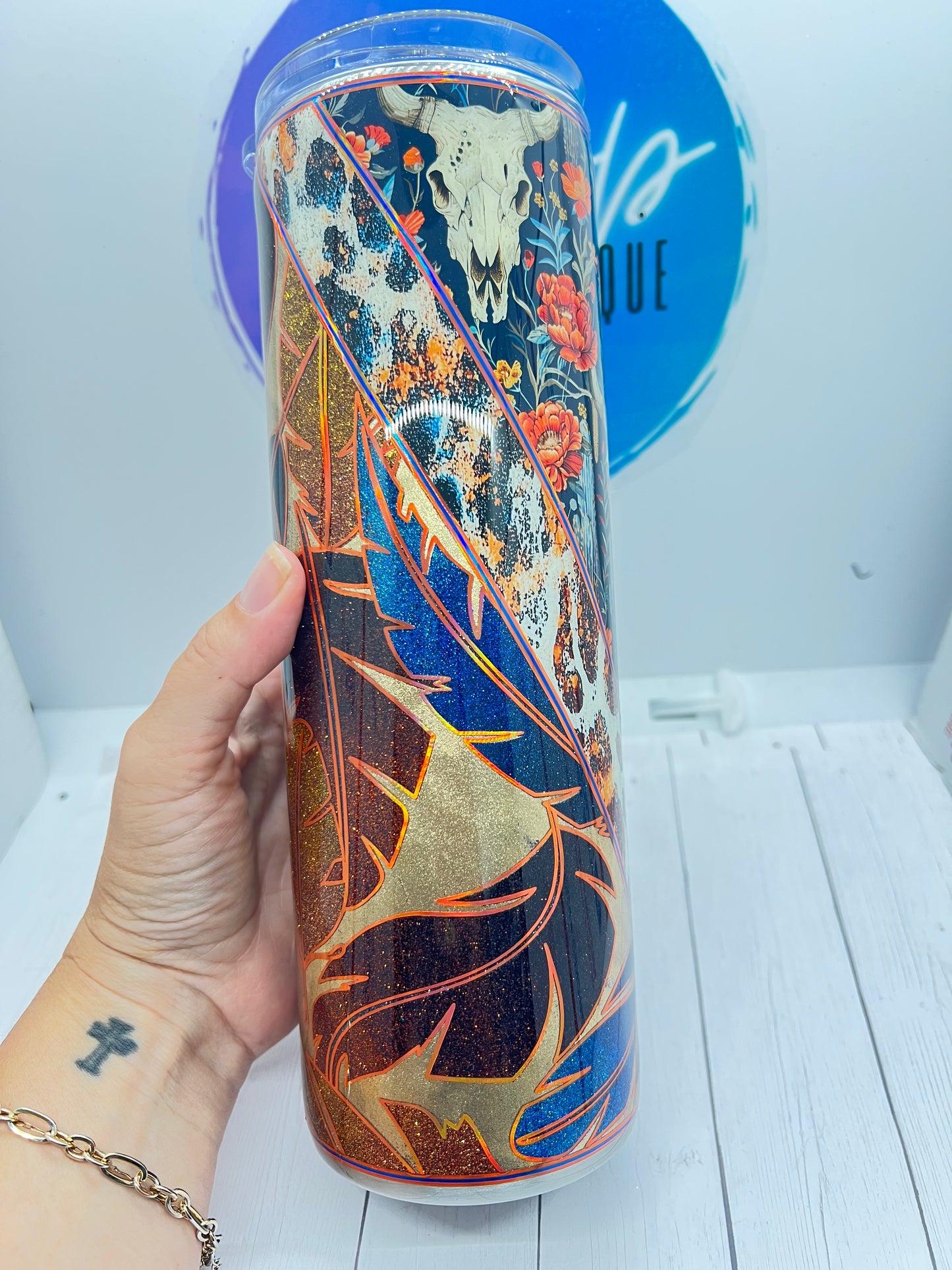 Southwest Feathers Template Tumbler