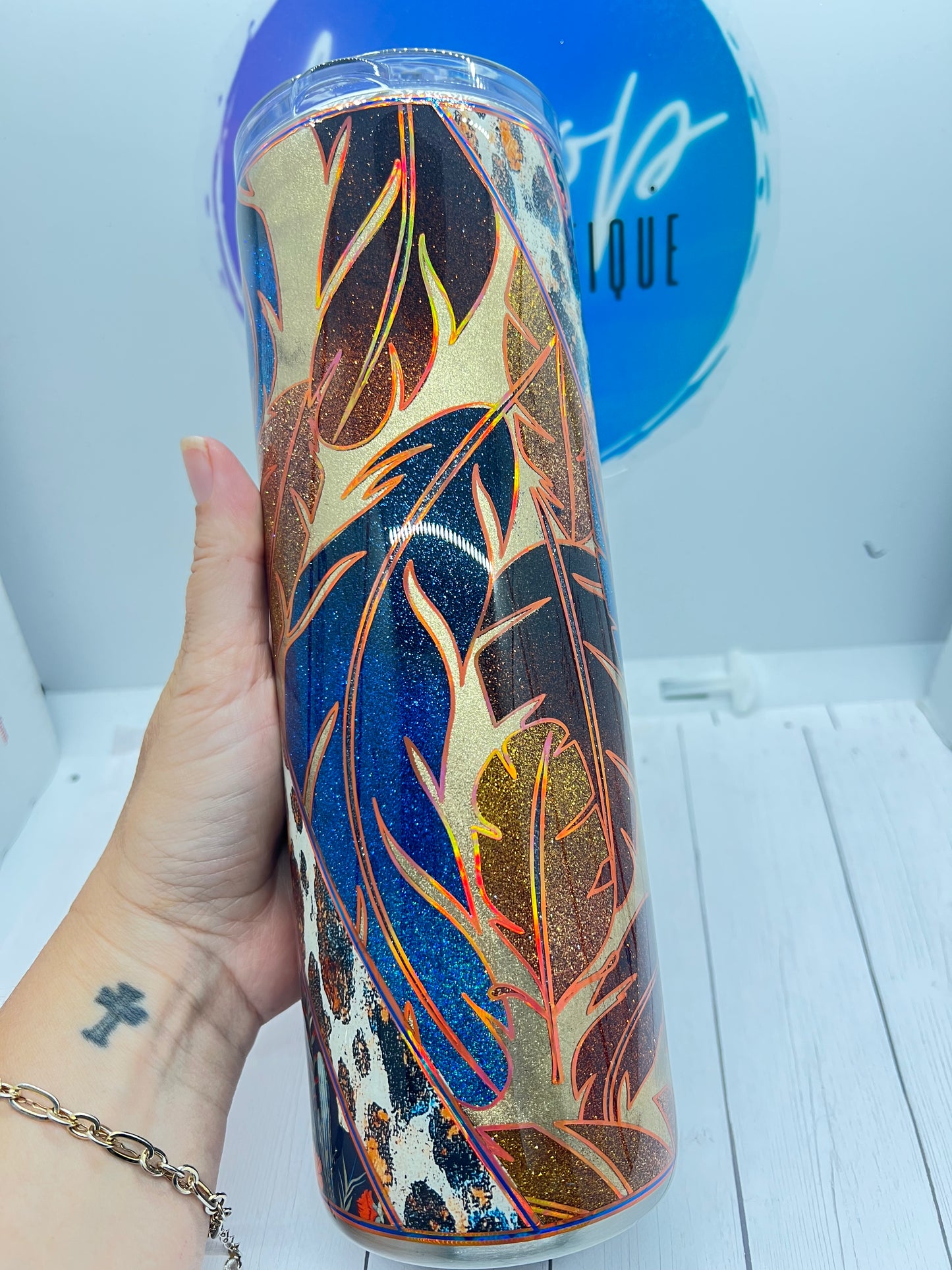 Southwest Feathers Template Tumbler