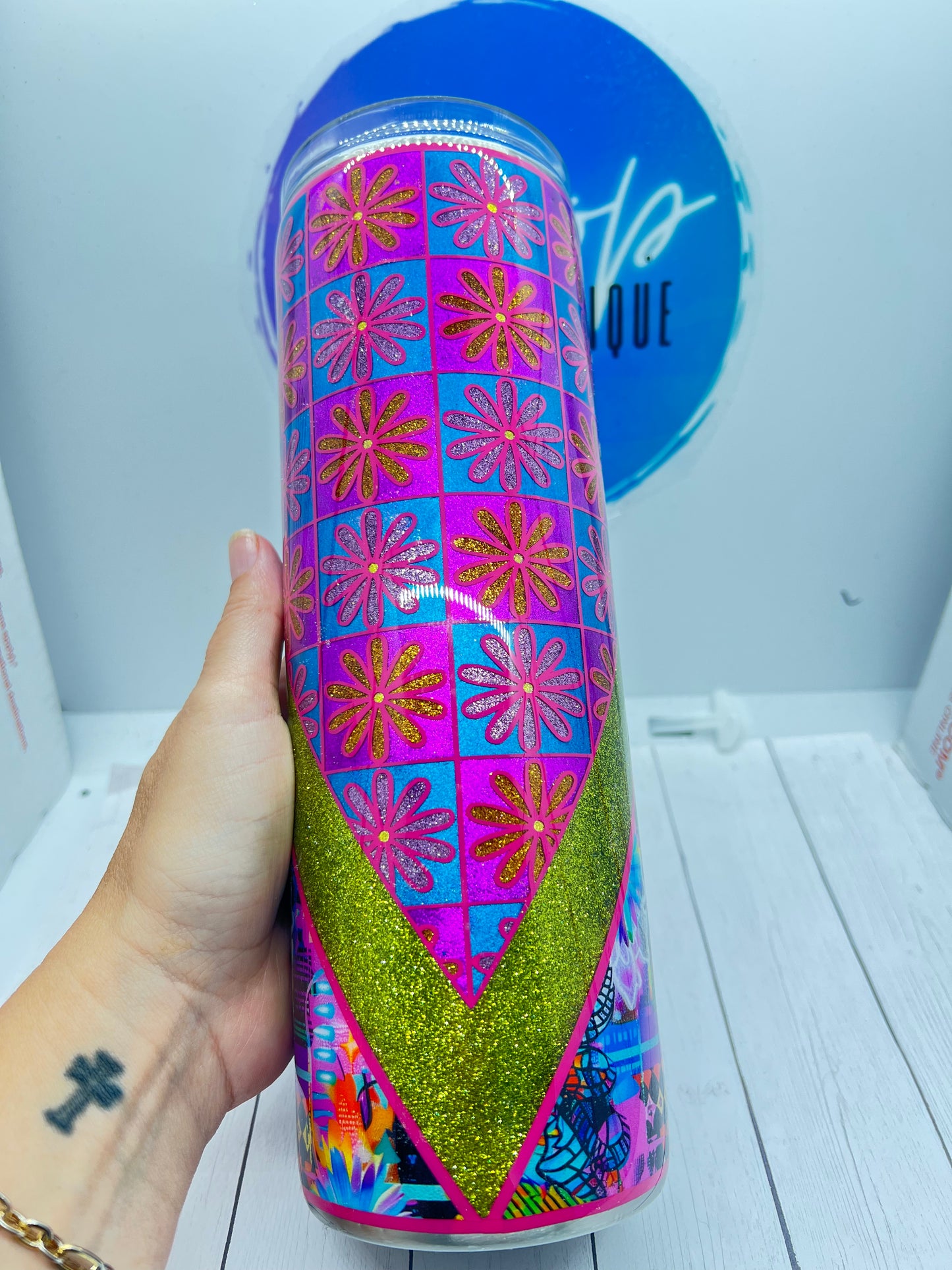 Crazy Daisy Template Tumbler