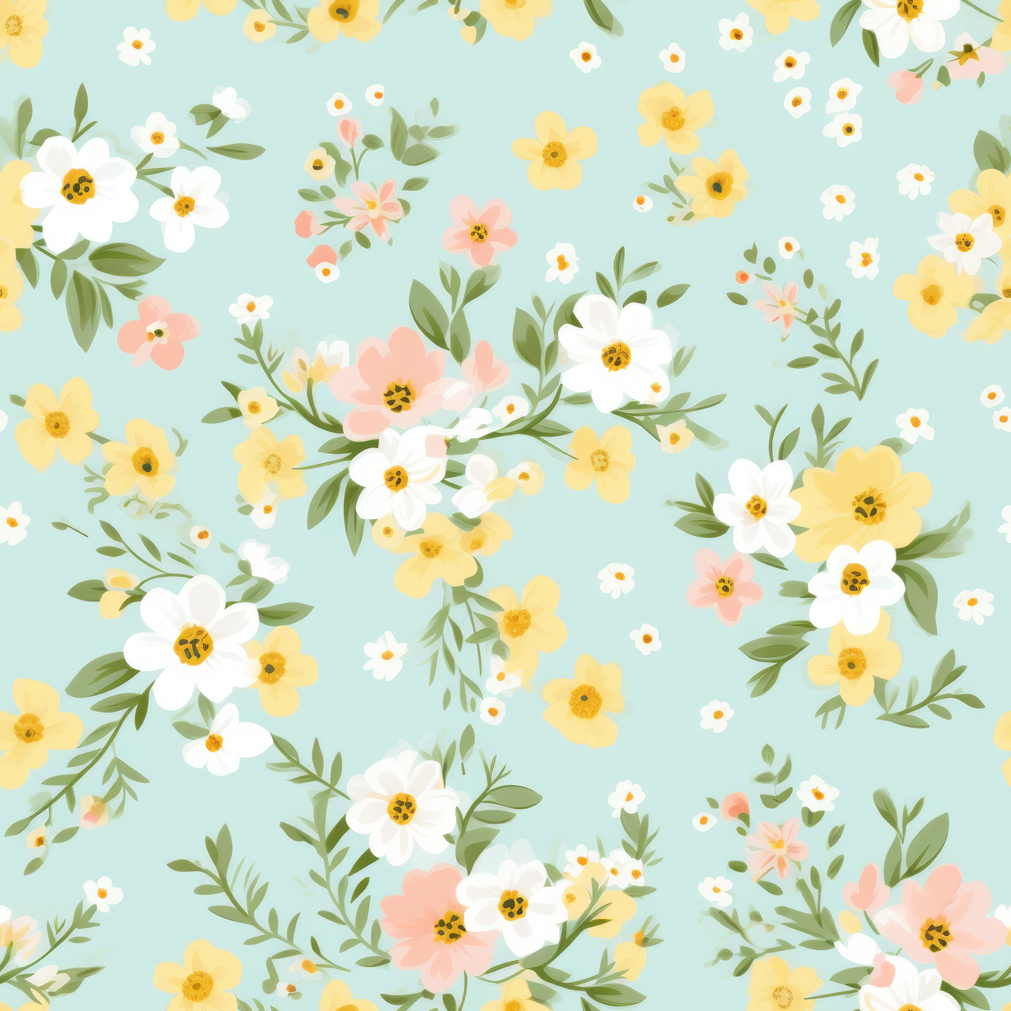 PASTEL EASTER FLORAL PATTERN VINYL - MULTIPLE VARIATIONS
