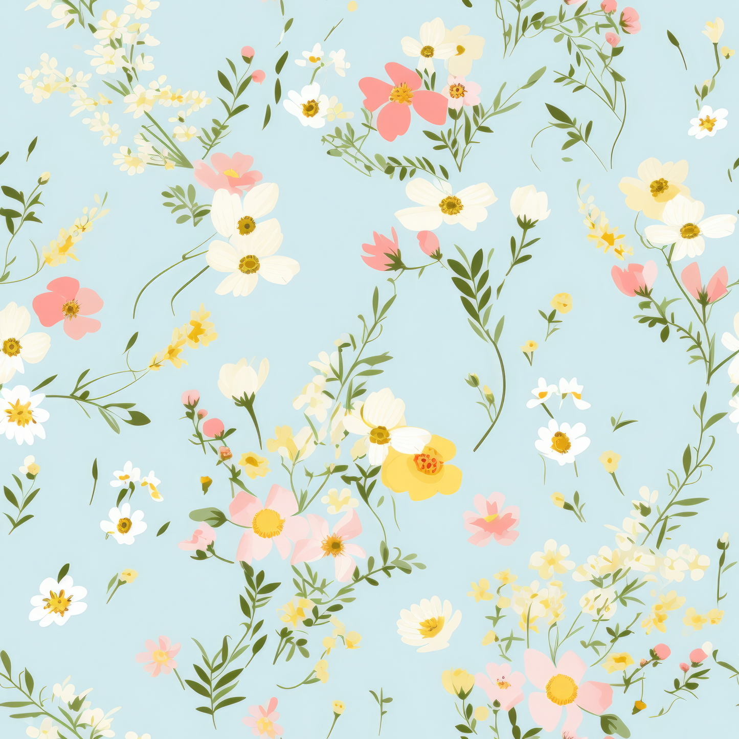 PASTEL EASTER FLORAL PATTERN VINYL - MULTIPLE VARIATIONS