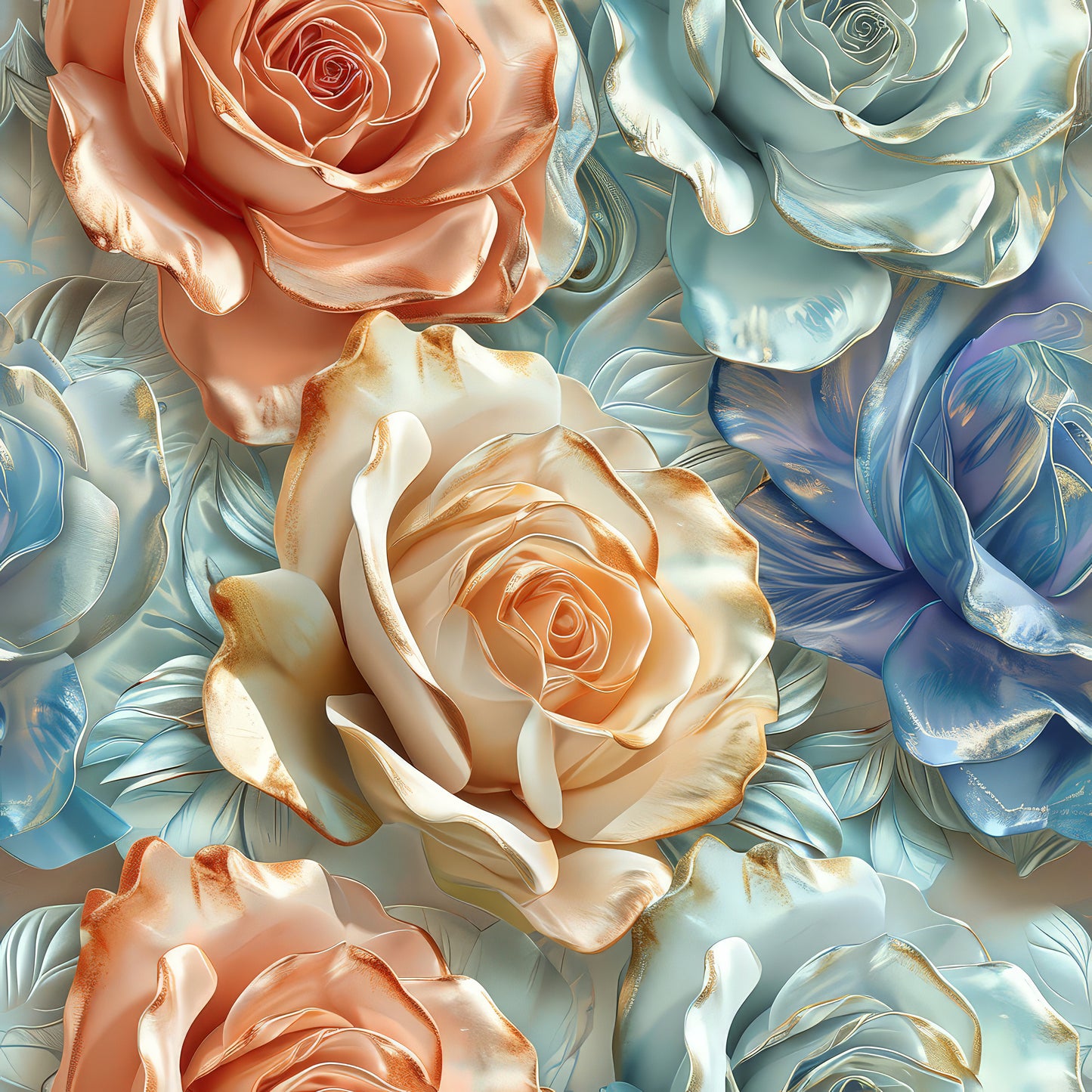 EMBOSSED METALLIC ROSES - MULTIPLE VARIATIONS