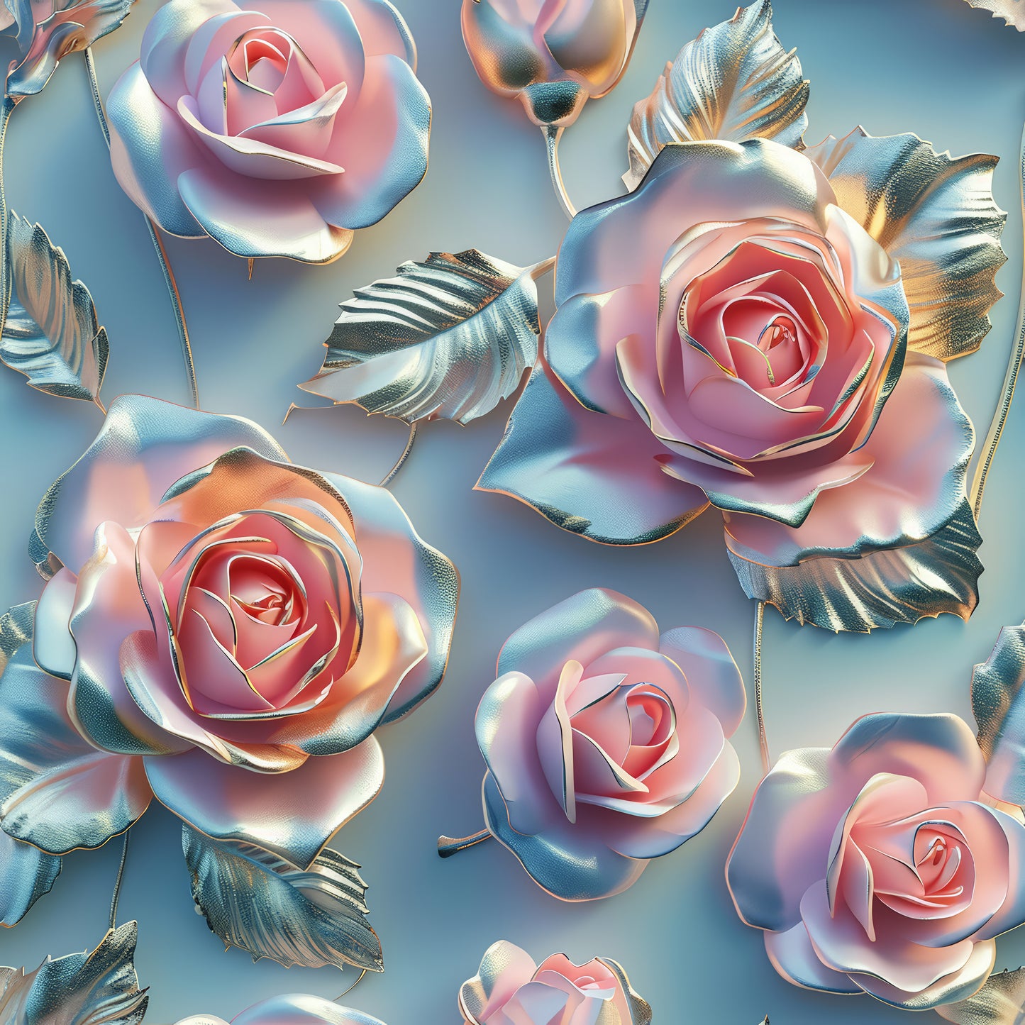 EMBOSSED METALLIC ROSES - MULTIPLE VARIATIONS