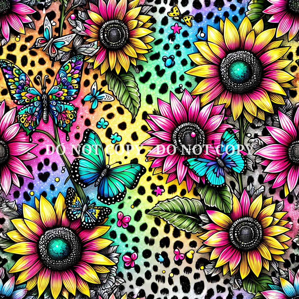 NEON LEOPARD SUNFLOWER - PATTERN VINYL