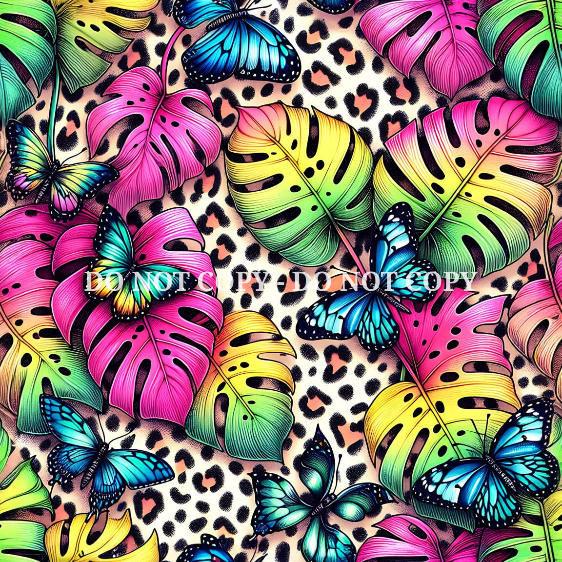 NEON MONSTERA - PATTERN VINYL