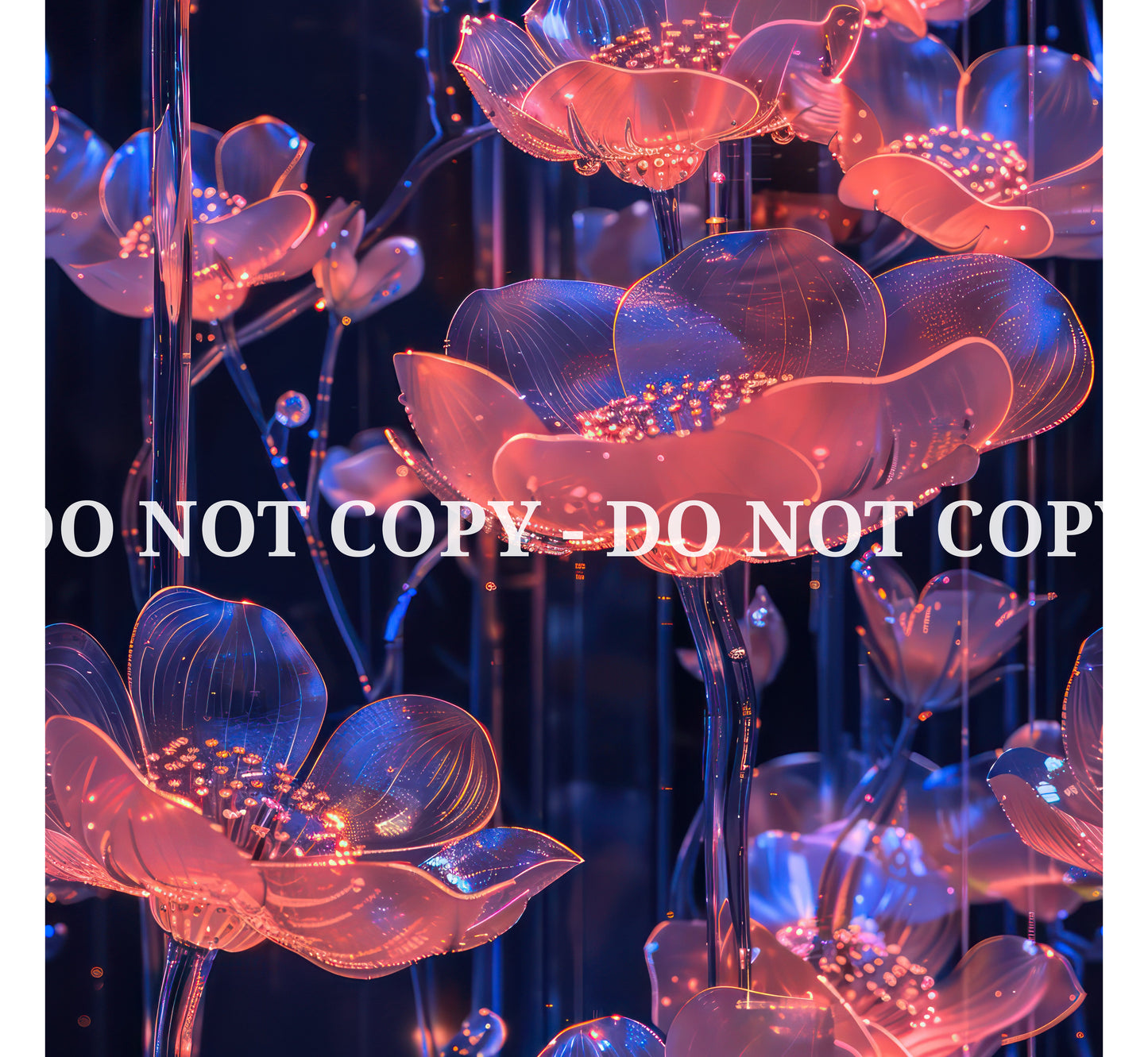 MAGIC NEON FLOWERS PATTERN VINYL - MULTIPLE VARIATIONS