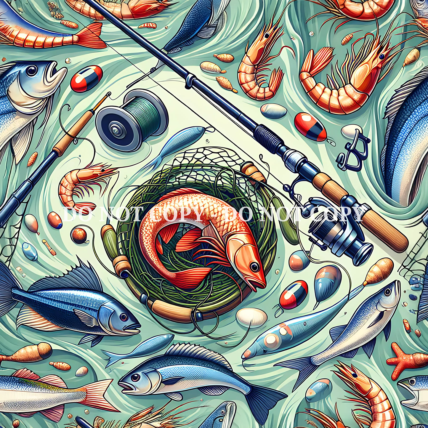 FISHING - PATTERN VINYL
