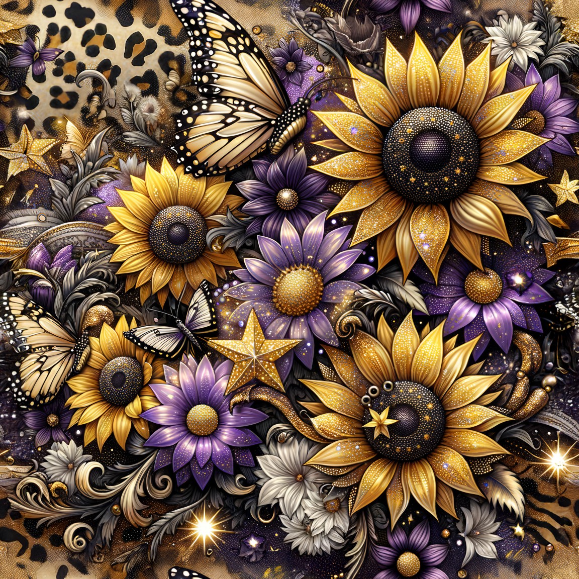 SUNFLOWER LEOPARD - MULTIPLE VARIATIONS
