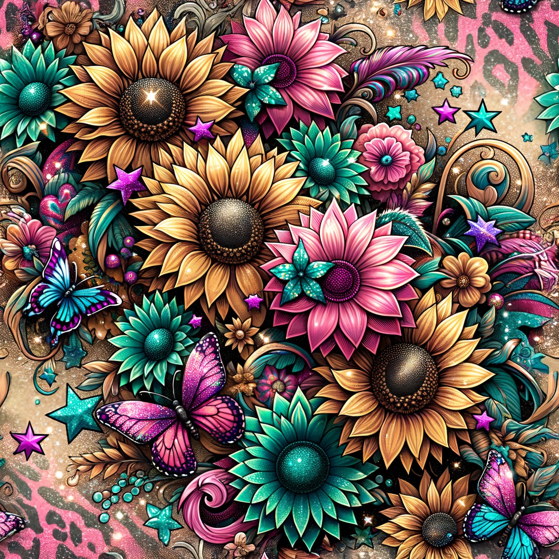 SUNFLOWER LEOPARD - MULTIPLE VARIATIONS
