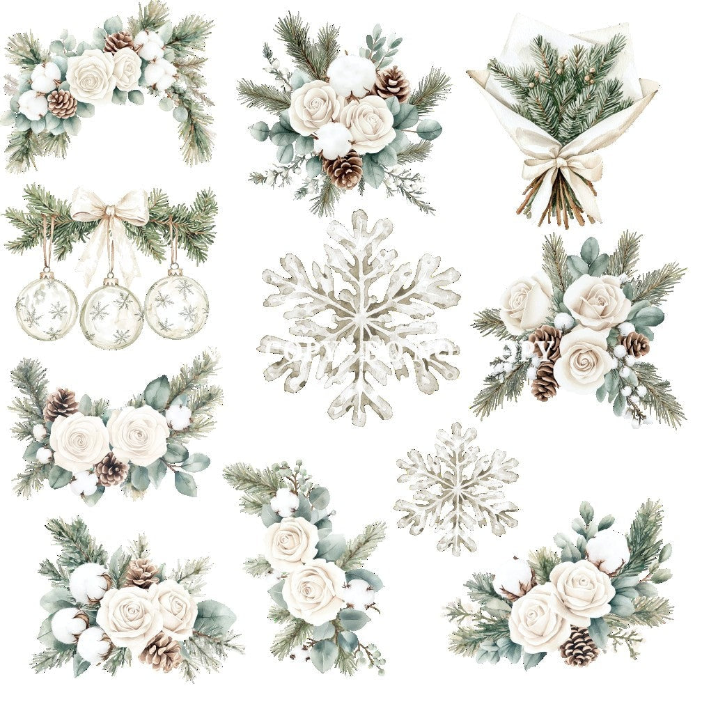 VANILLA WINTER FLORAL - FLAIR SHEET