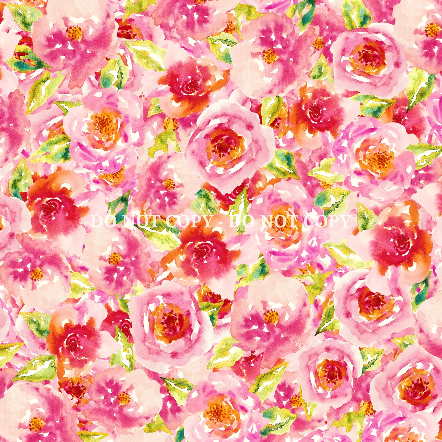 WATERCOLOR PEACH AND PINK FLORALS PATTERN VINYL - MULTIPLE VARIATIONS
