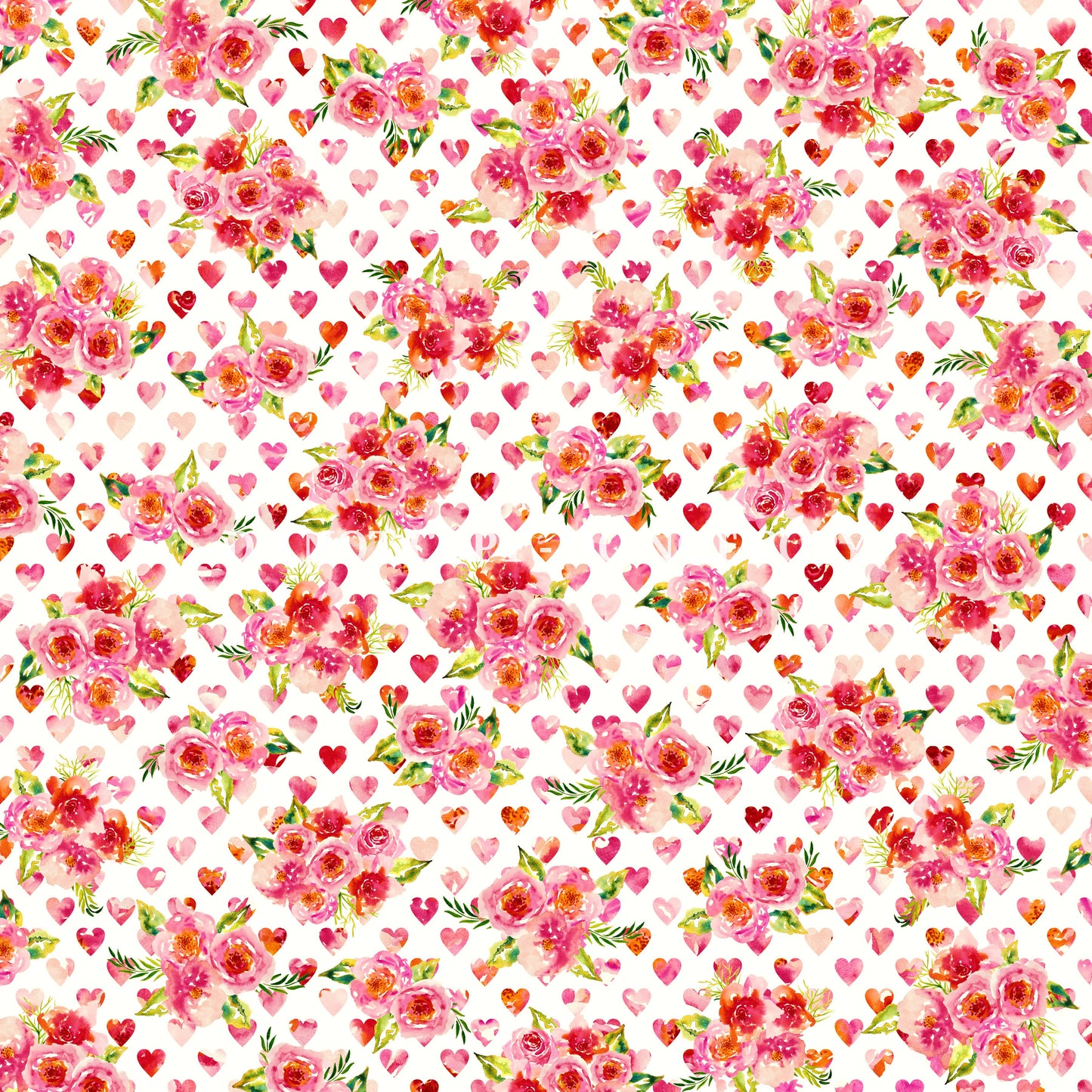 WATERCOLOR PEACH AND PINK FLORALS PATTERN VINYL - MULTIPLE VARIATIONS