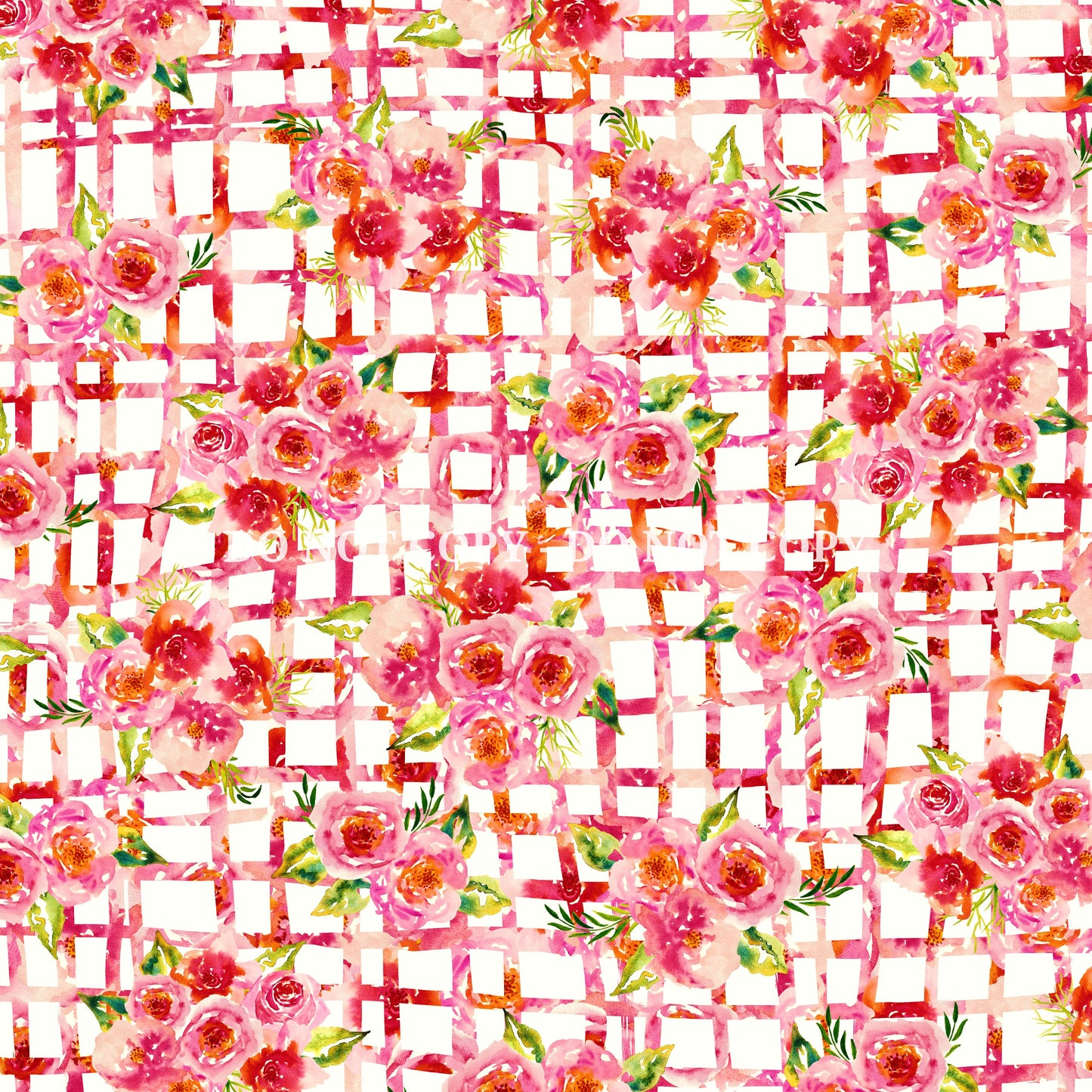 WATERCOLOR PEACH AND PINK FLORALS PATTERN VINYL - MULTIPLE VARIATIONS