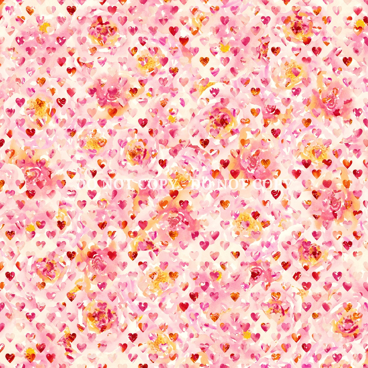 WATERCOLOR PEACH AND PINK FLORALS PATTERN VINYL - MULTIPLE VARIATIONS
