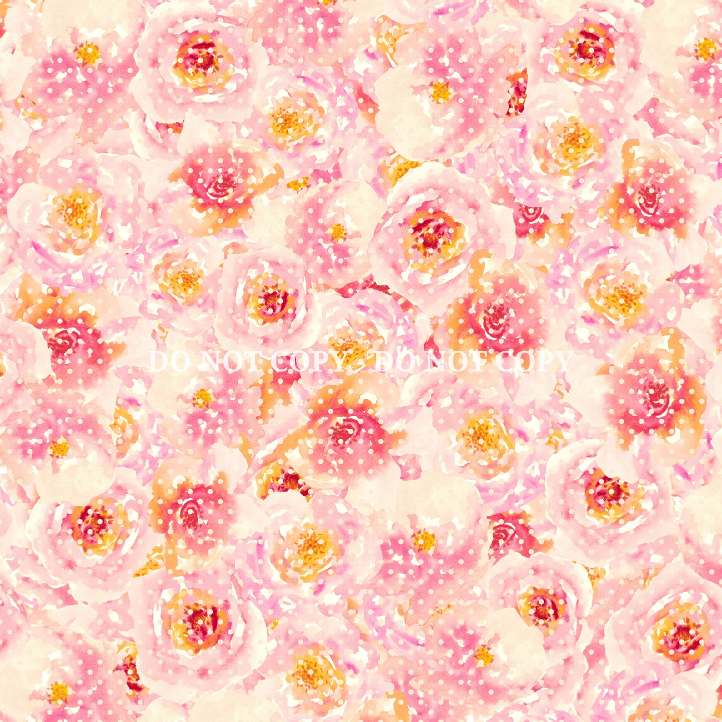 WATERCOLOR PEACH AND PINK FLORALS PATTERN VINYL - MULTIPLE VARIATIONS