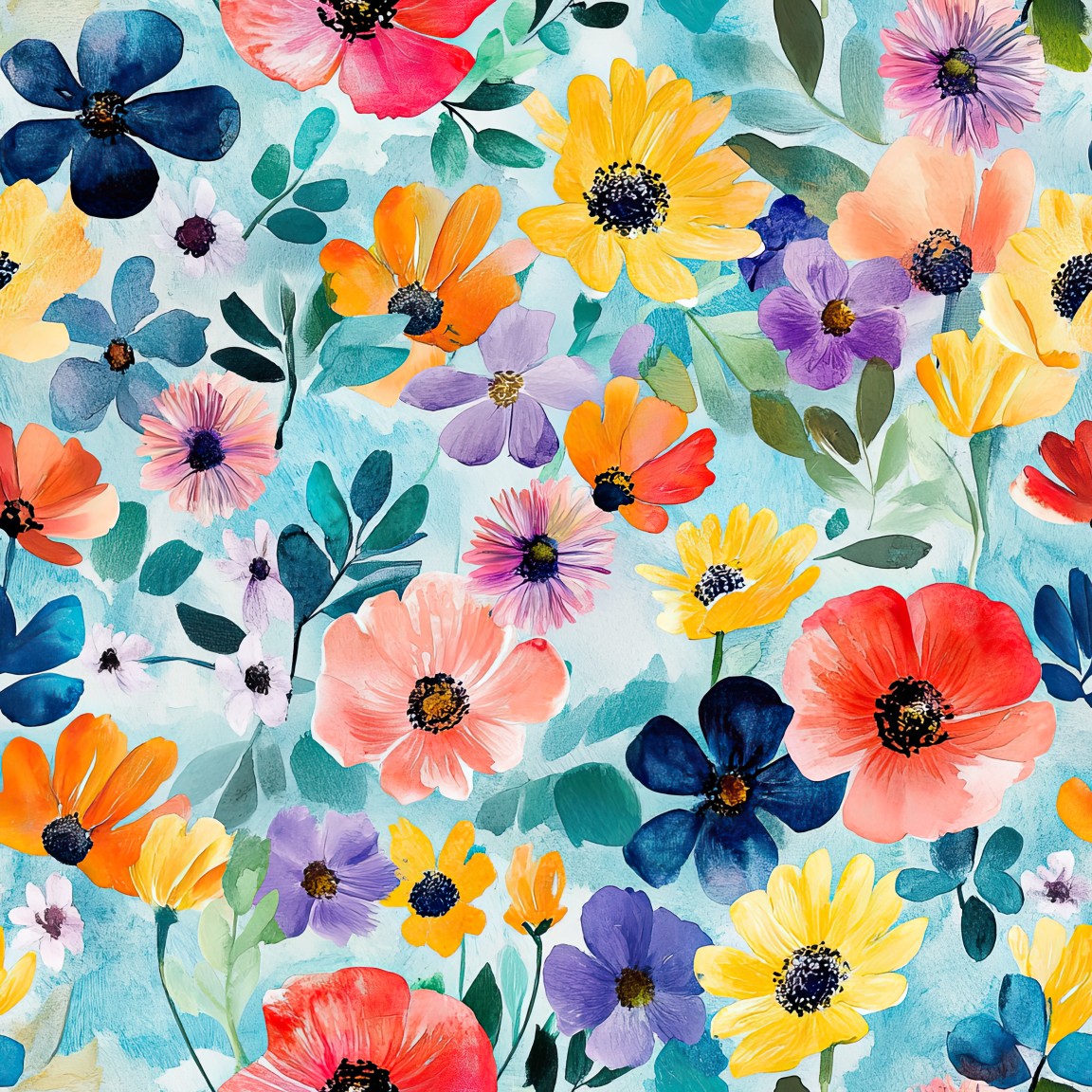 WATERCOLOR WILDFLOWERS VINYL - MULTIPLE VARIATIONS
