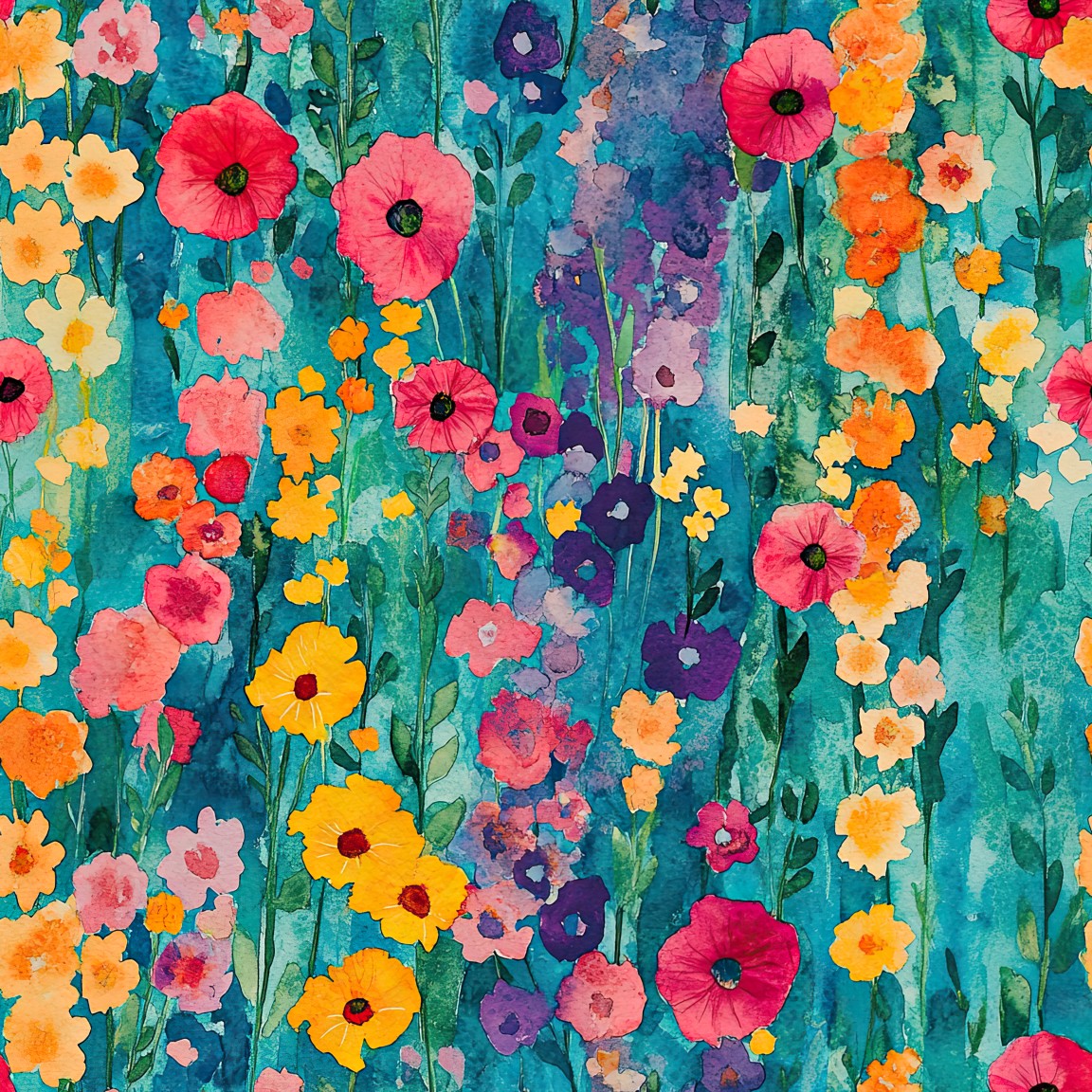 WATERCOLOR WILDFLOWERS VINYL - MULTIPLE VARIATIONS