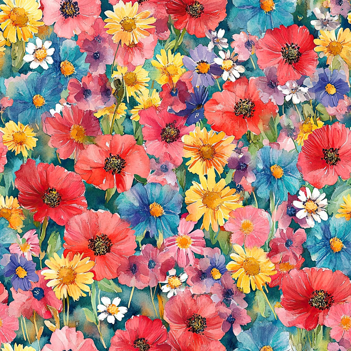 WATERCOLOR WILDFLOWERS VINYL - MULTIPLE VARIATIONS