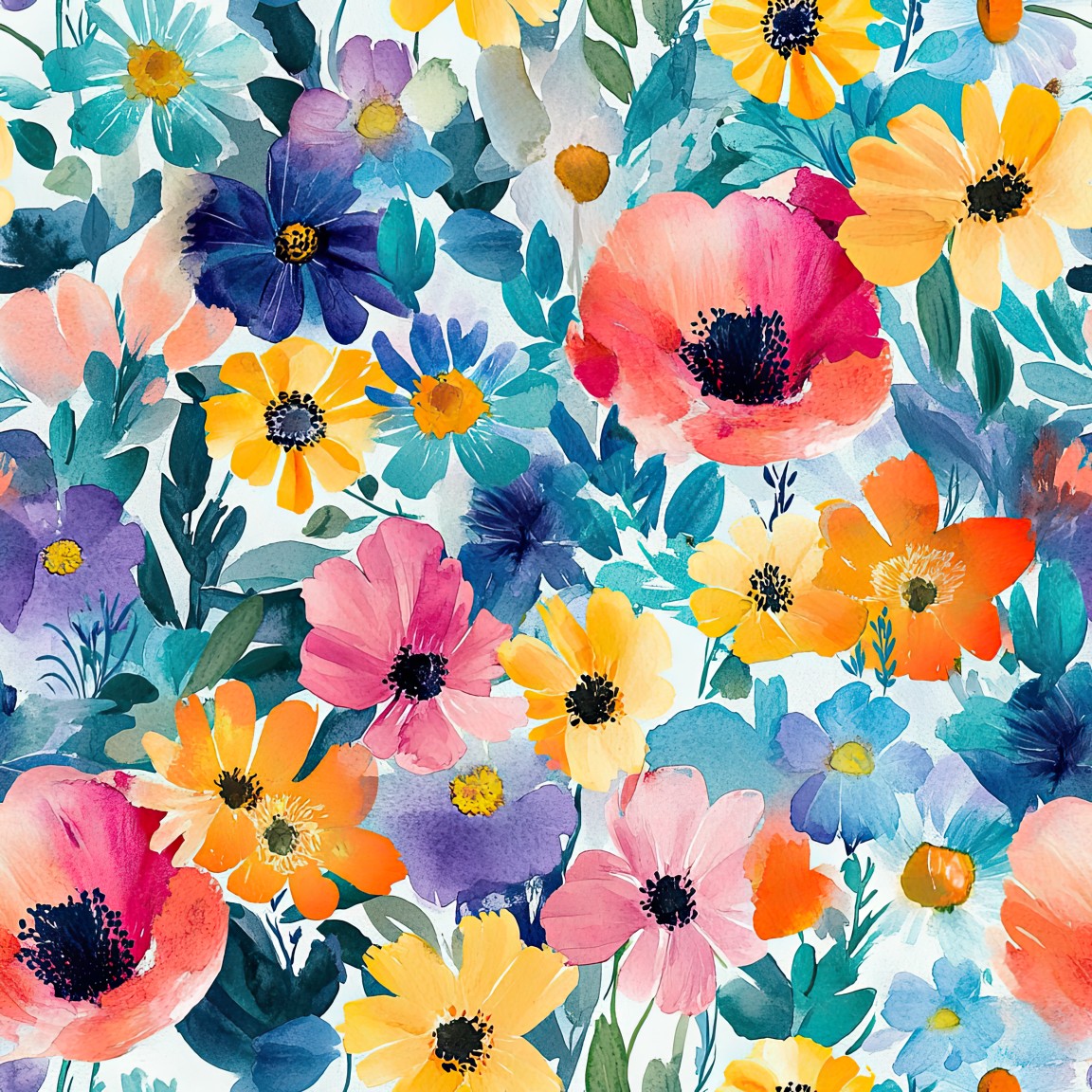 WATERCOLOR WILDFLOWERS VINYL - MULTIPLE VARIATIONS