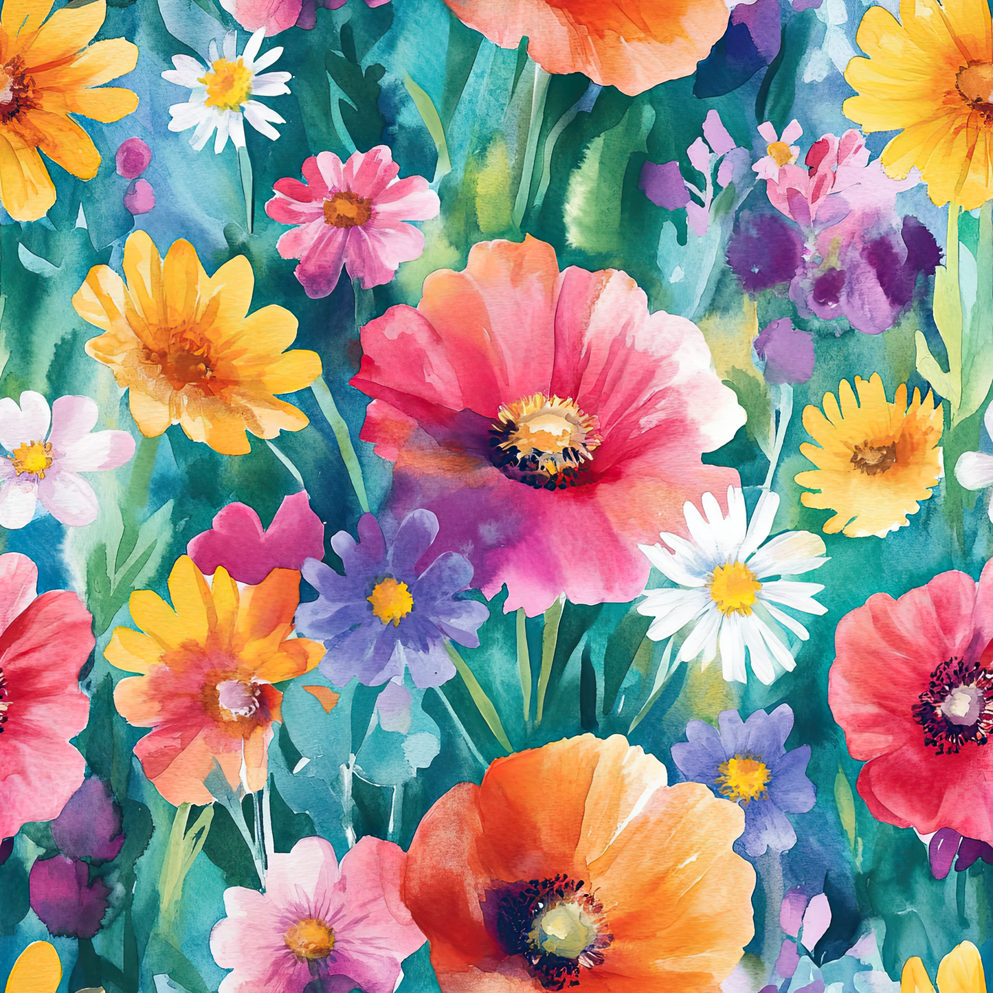 WATERCOLOR WILDFLOWERS VINYL - MULTIPLE VARIATIONS