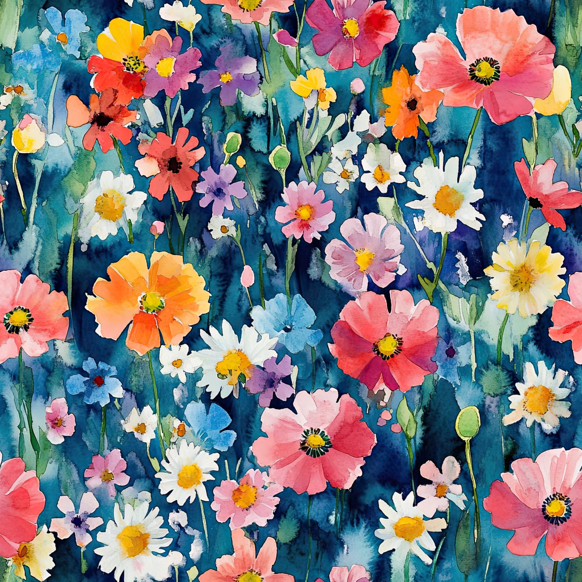 WATERCOLOR WILDFLOWERS VINYL - MULTIPLE VARIATIONS