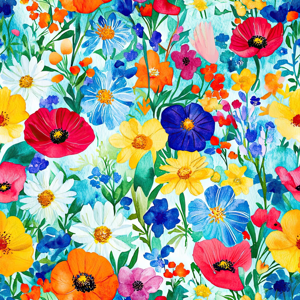 WATERCOLOR WILDFLOWERS VINYL - MULTIPLE VARIATIONS