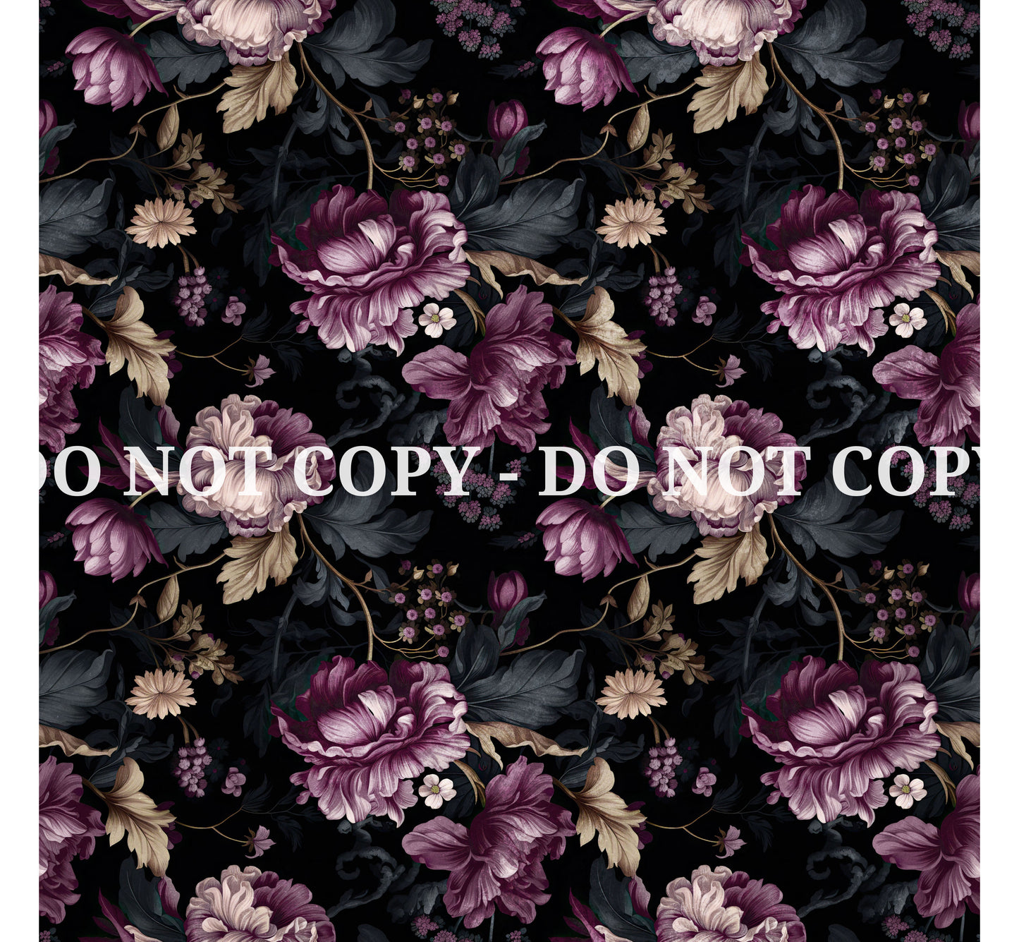 VICTORIAN PURPLE FLOWERS PATTERN VINYL - MULTIPLE VARIATIONS