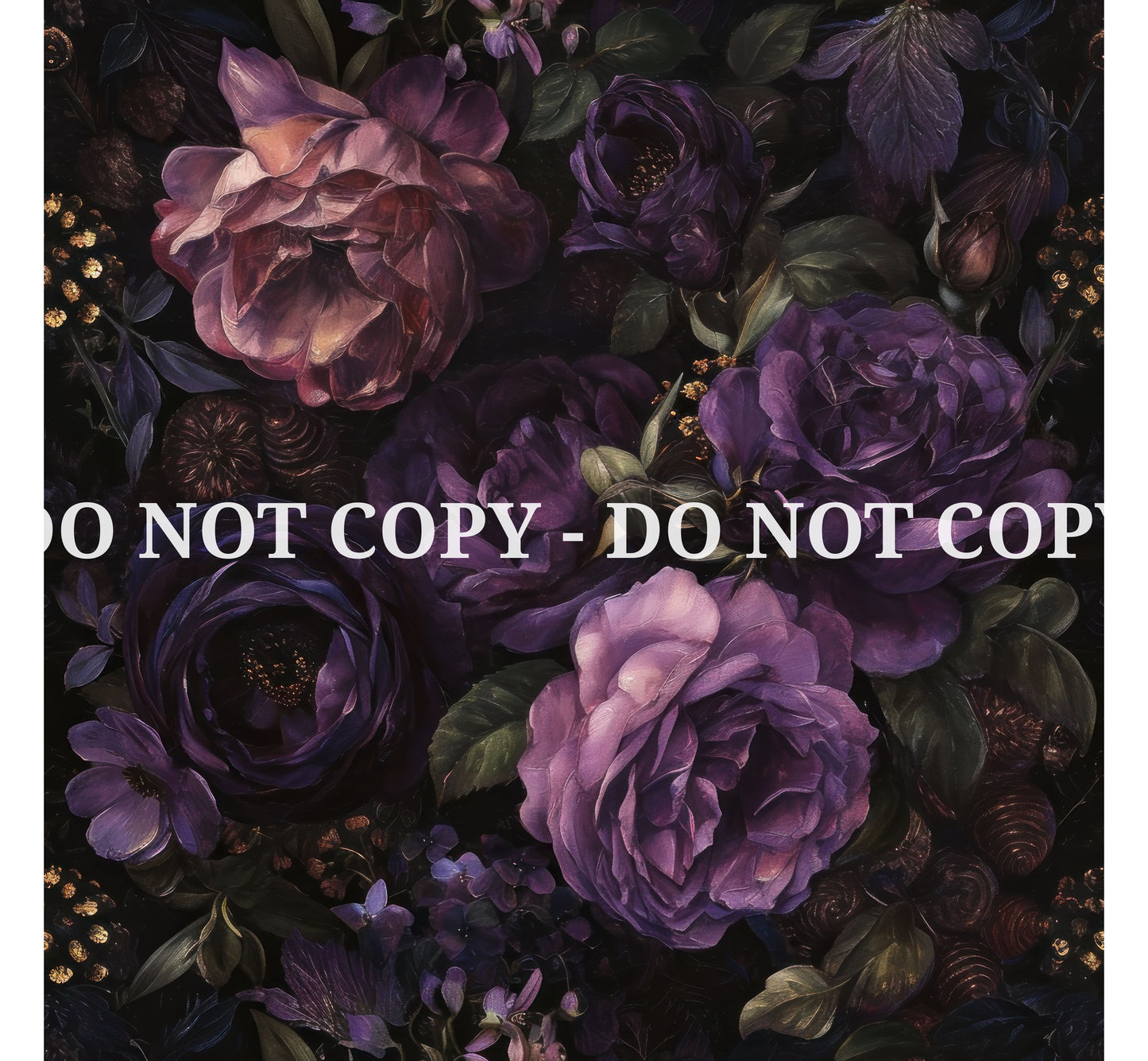 VICTORIAN PURPLE FLOWERS PATTERN VINYL - MULTIPLE VARIATIONS