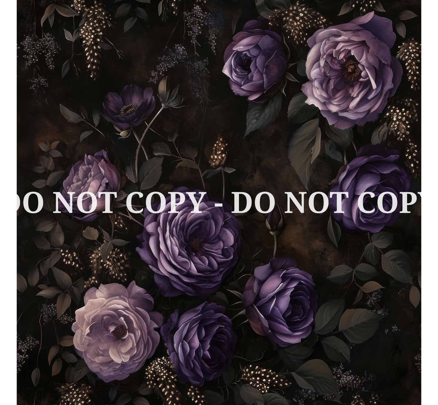 VICTORIAN PURPLE FLOWERS PATTERN VINYL - MULTIPLE VARIATIONS