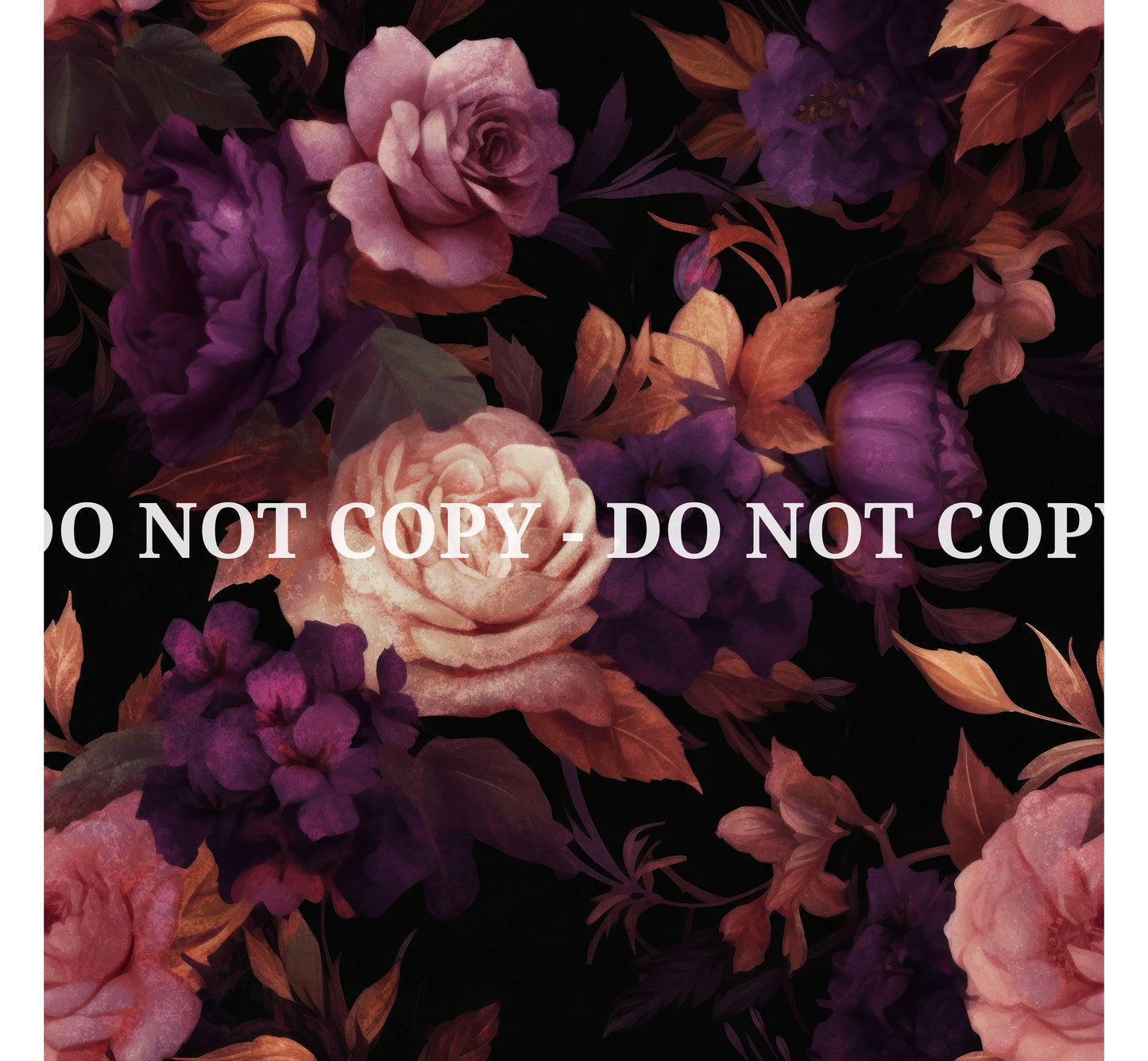 VICTORIAN PURPLE FLOWERS PATTERN VINYL - MULTIPLE VARIATIONS