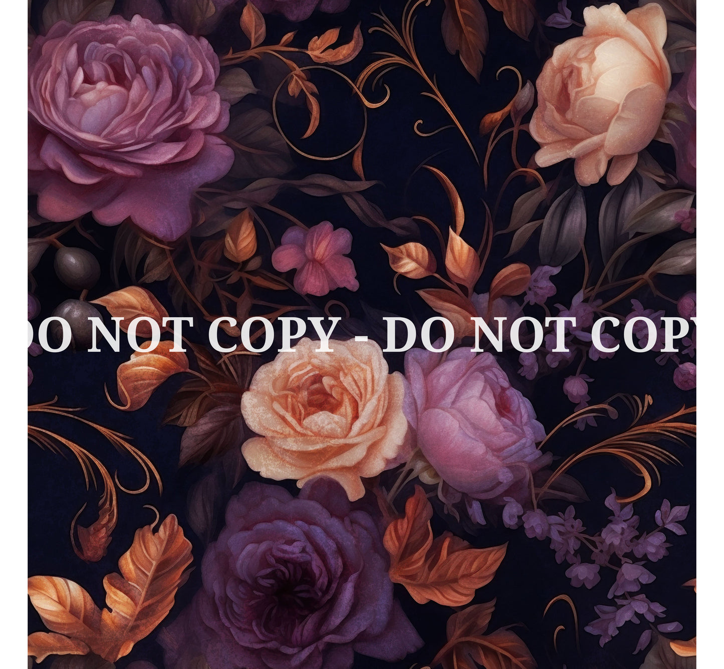 VICTORIAN PURPLE FLOWERS PATTERN VINYL - MULTIPLE VARIATIONS