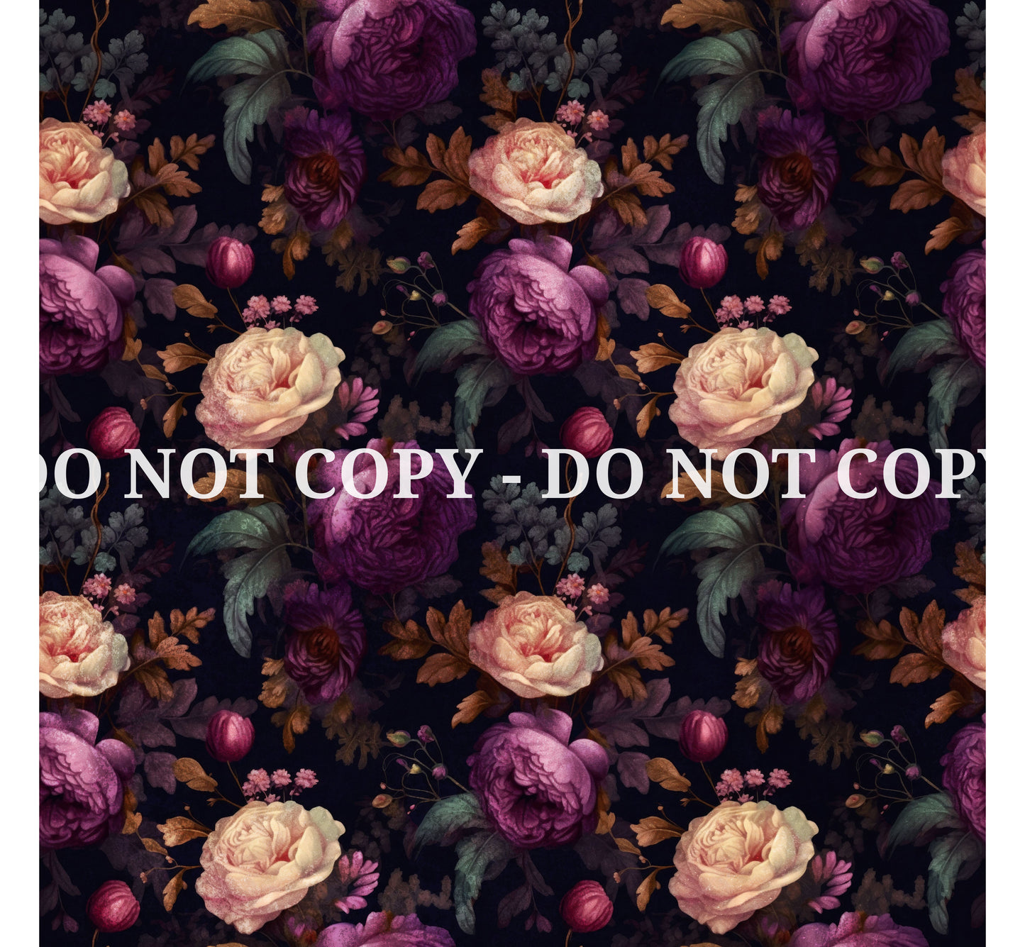 VICTORIAN PURPLE FLOWERS PATTERN VINYL - MULTIPLE VARIATIONS