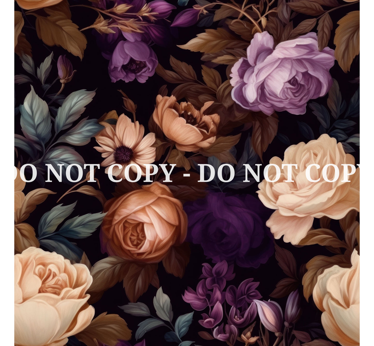 VICTORIAN PURPLE FLOWERS PATTERN VINYL - MULTIPLE VARIATIONS